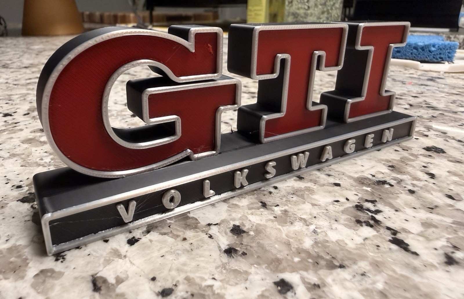 Volkswagen Gti Desk Art Plaque For European Car Enthusiast VW Collector Gift