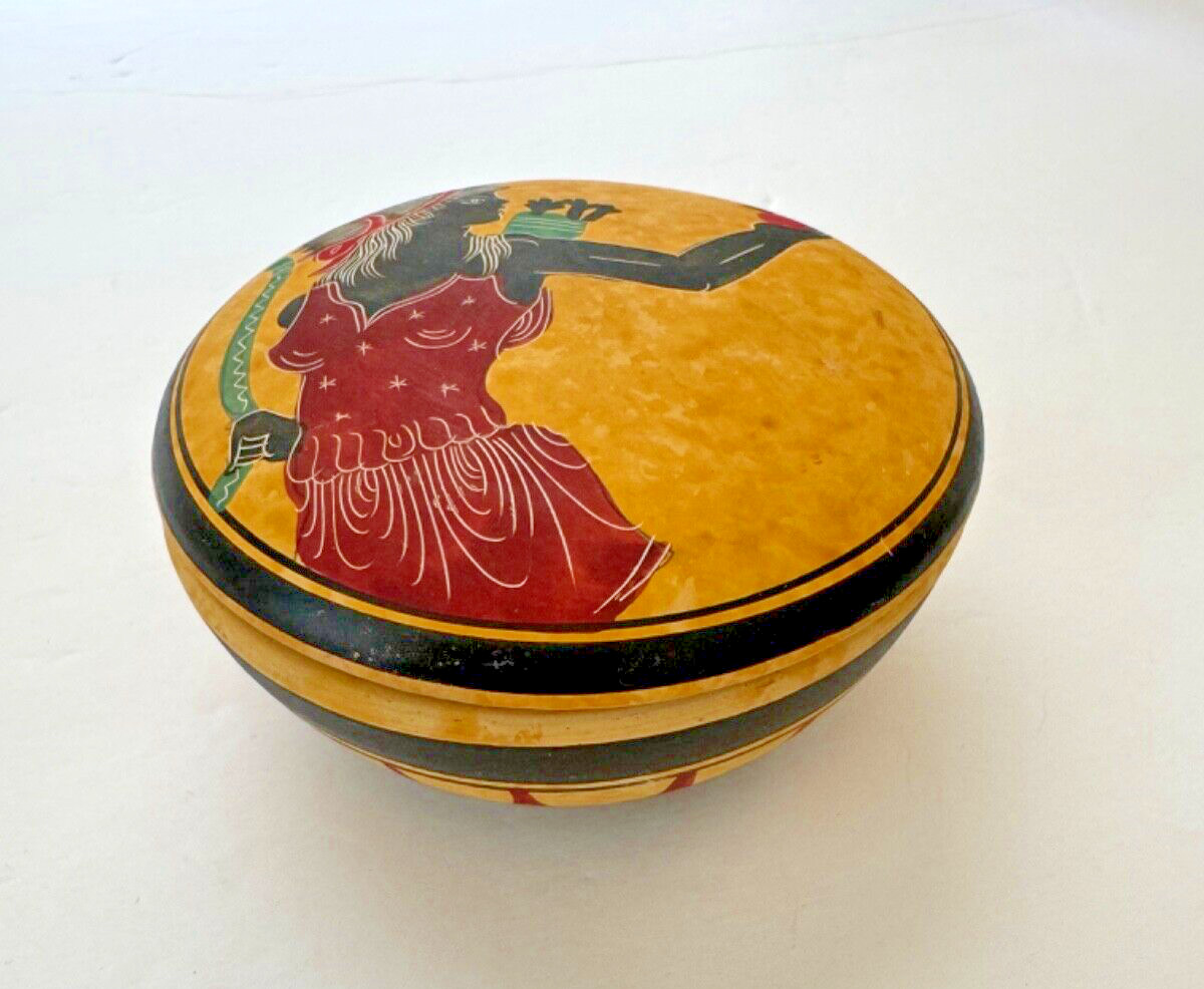 Greek Trinket Box  Small Handmade Clay Ancient Greek Goddess