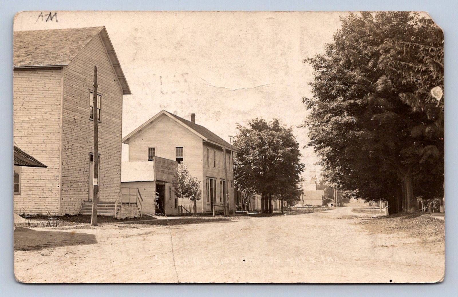JH7/ Wawaka Indiana RPPC Postcard c1910 Albion Store Homes Main St 76 JH7/ Wawaka Indiana RPPC Postcard c1910 Albion Store Homes Main St 76
