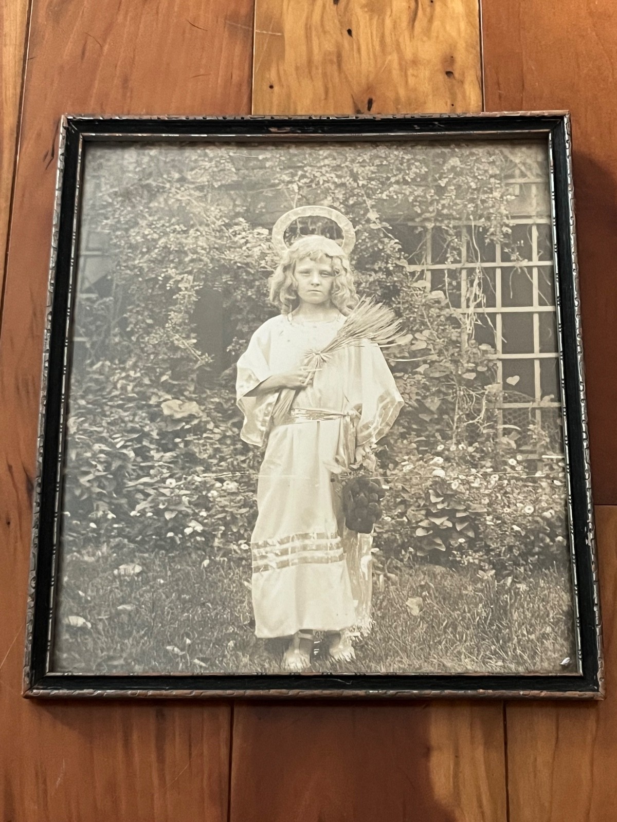 Antique 1920s Original Photograph Child in Costume R H White Boston Framed Antique 1920s Original Photograph Child in Costume R H White Boston Framed
