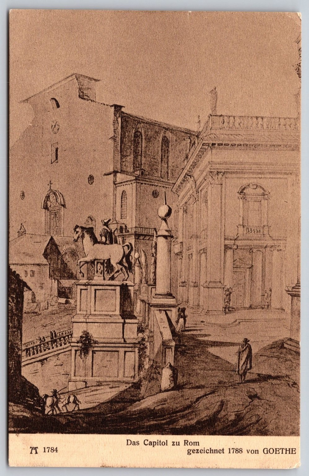 Goethe 1788 Drawing Capitol Rome Art Postcard Ackermann München M 1784 F412 Goethe 1788 Drawing Capitol Rome Art Postcard Ackermann München M 1784 F412
