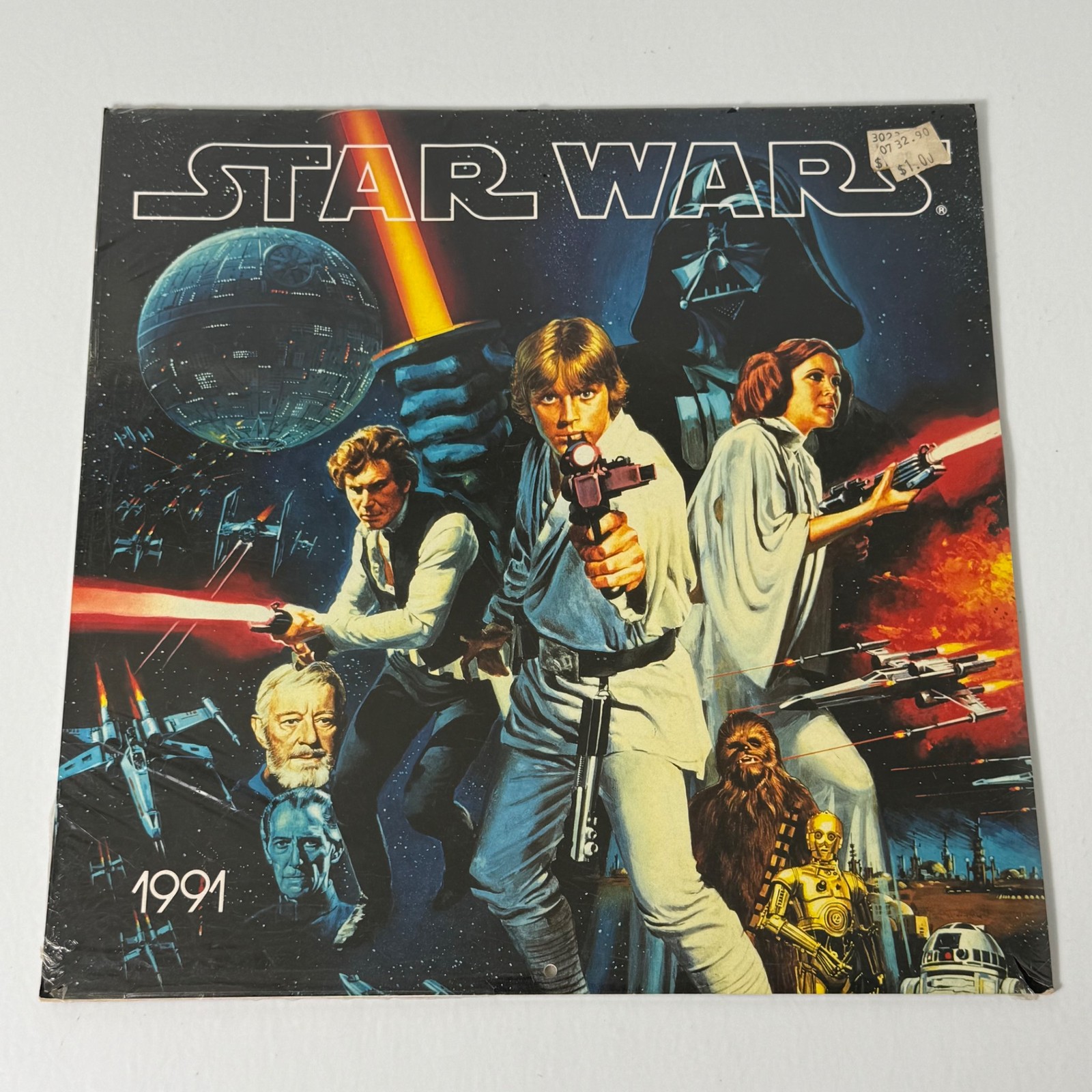 Vintage 1991 Star Wars Wall Calendar CEDCO Lucasfilm Rare Collectible Sci-Fi