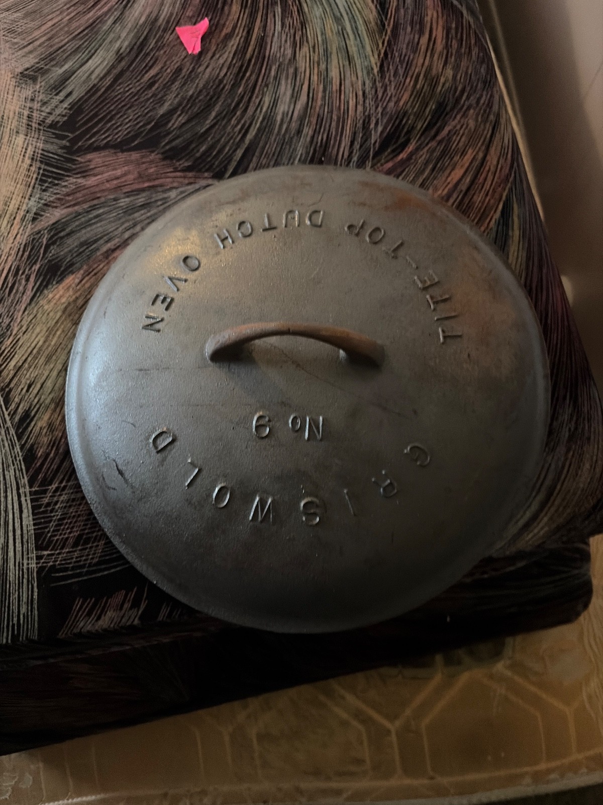 griswold tite top lid only no 9 dutch oven gd con no cracks