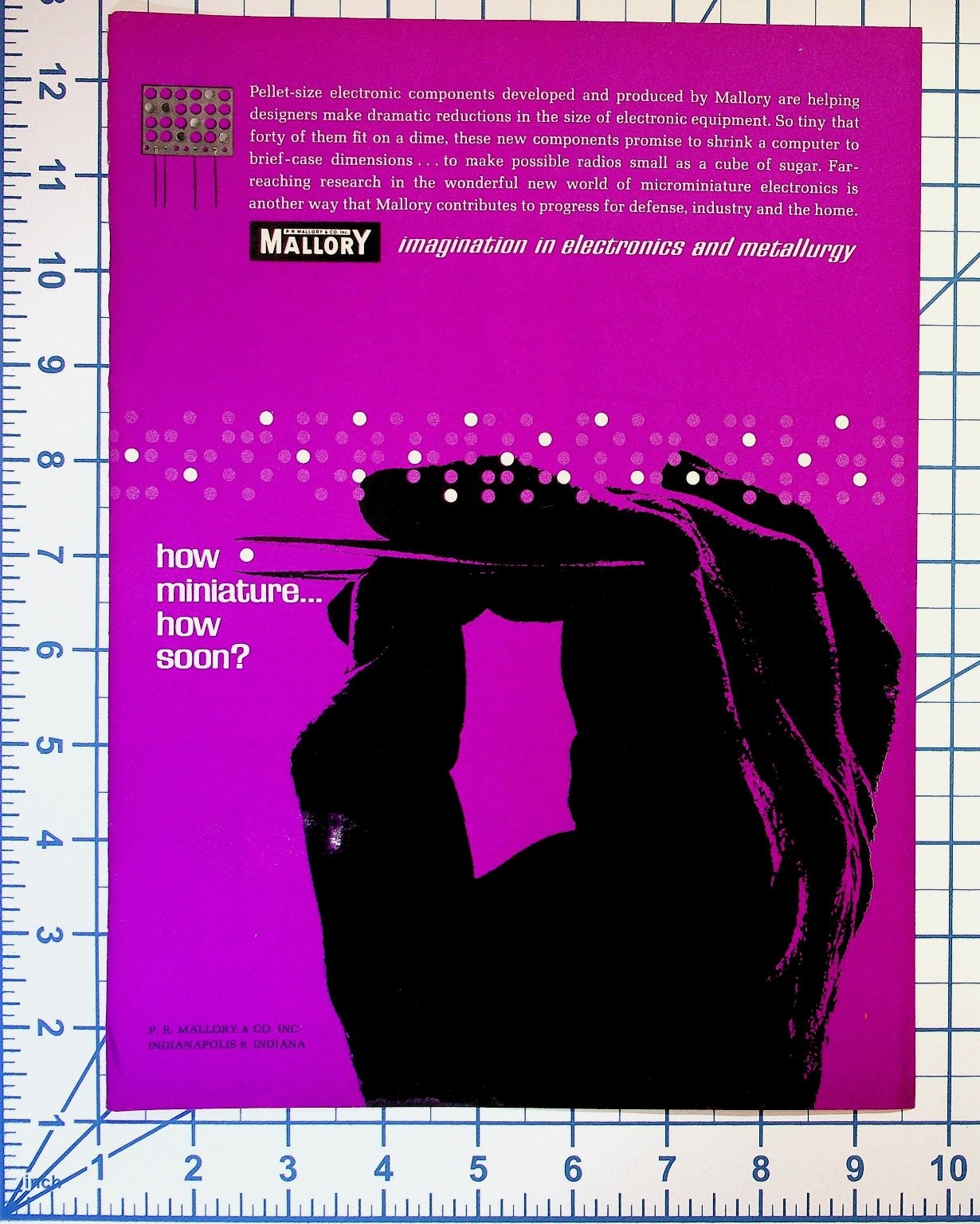 Vintage Mallory Electronics Ad Microminiature Computer History 1960s Magenta Vintage Mallory Electronics Ad Microminiature Computer History 1960s Magenta