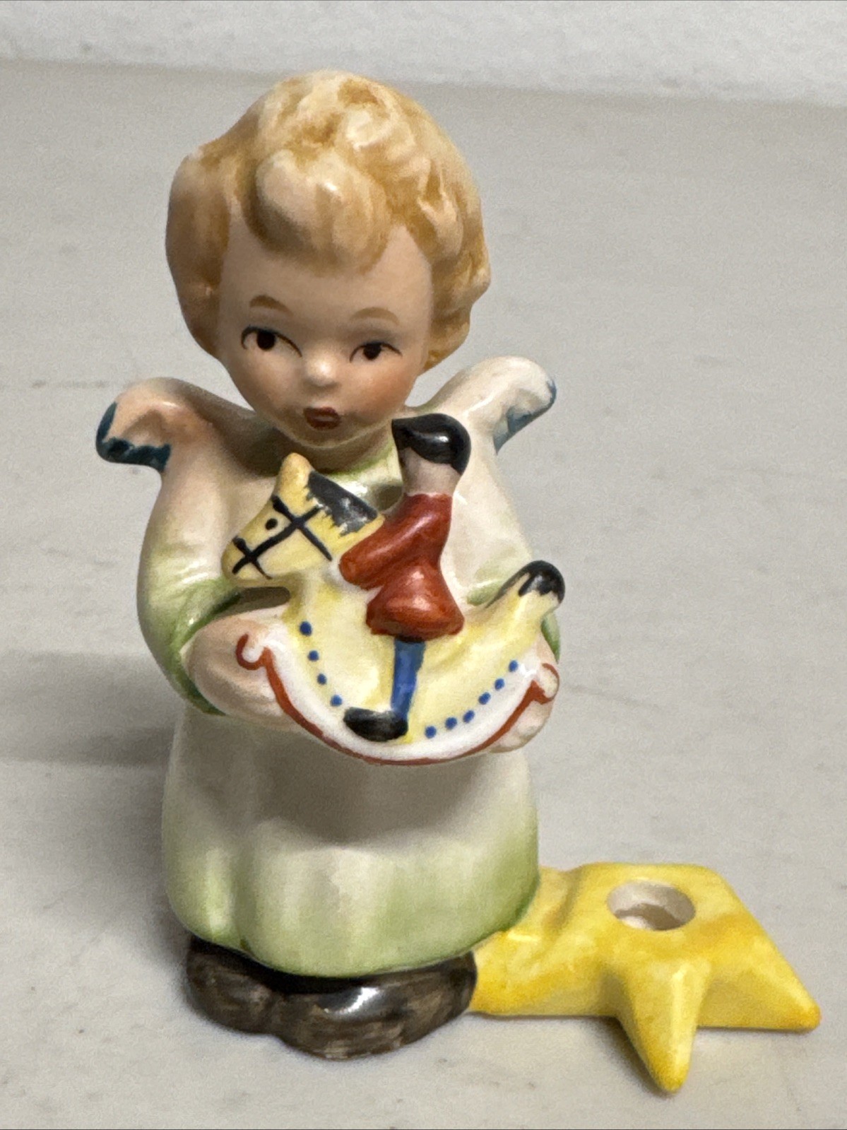 Vintage Goebel Christmas Angel Figurine Candle Holder Toy Horse 3\