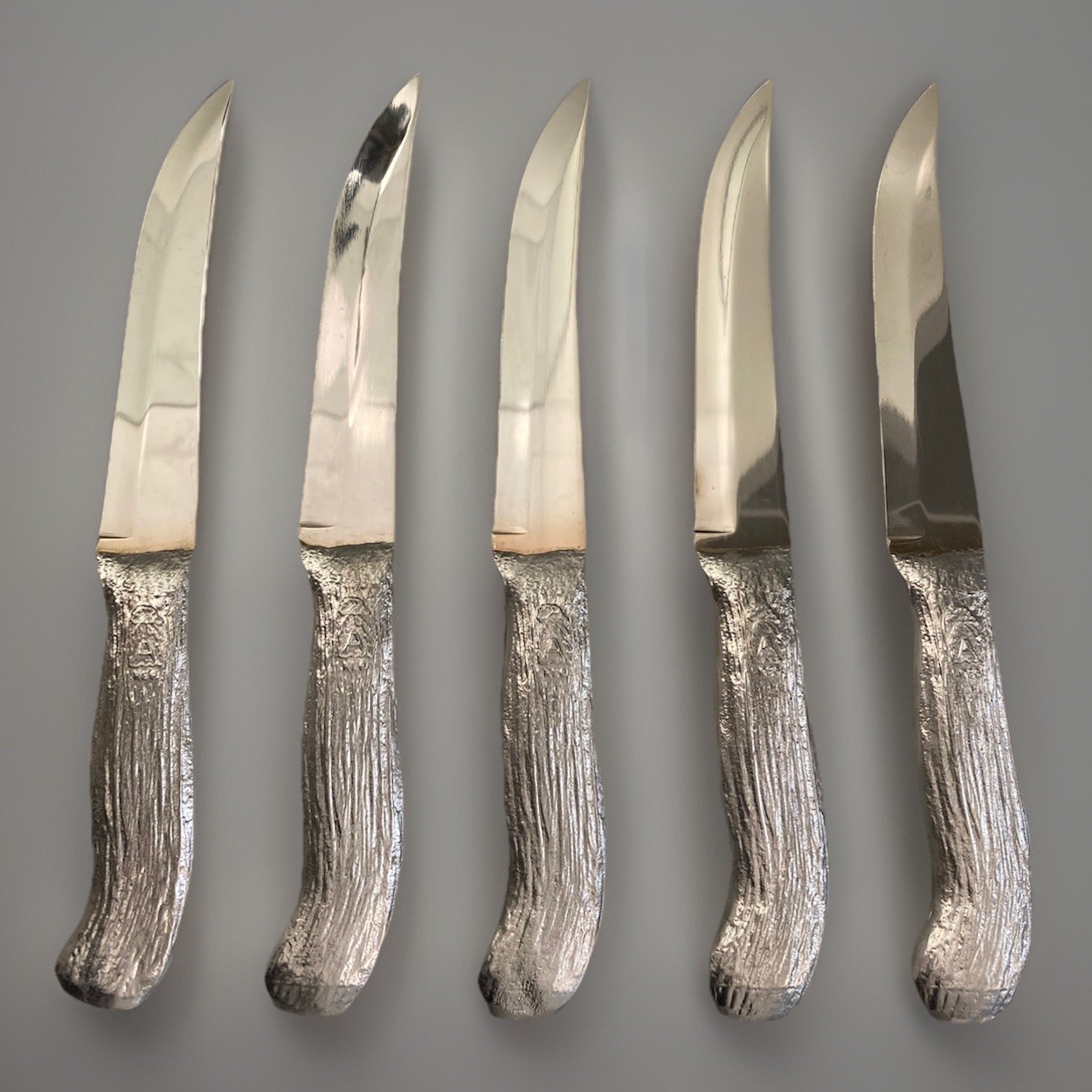 NEW SET Of 5: Vintage AYCOCK Slicer Knife, 5” Blade, Non-serrated, Rooster Logo NEW SET Of 5: Vintage AYCOCK Slicer Knife, 5” Blade, Non-serrated, Rooster Logo