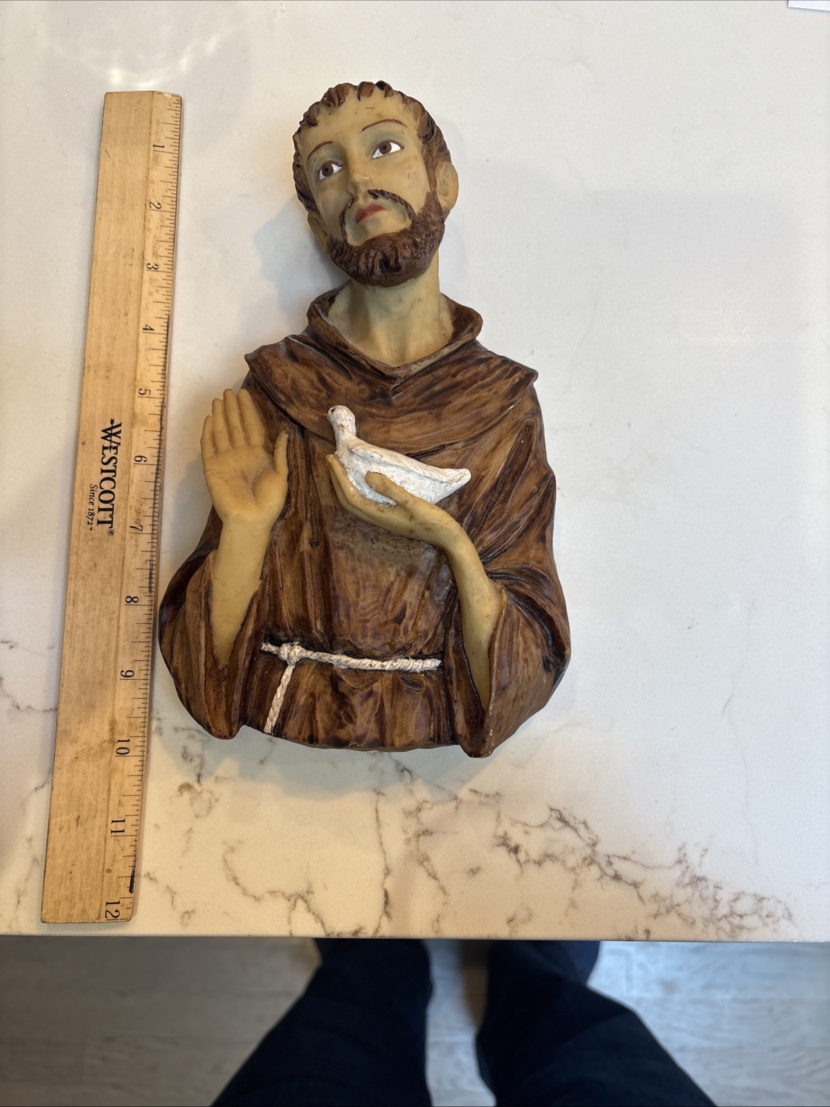 Vintage ST FRANCIS OF ASSISI Italian Hand Painted Sculpture Wall Hanging EUC Vintage ST FRANCIS OF ASSISI Italian Hand Painted Sculpture Wall Hanging EUC