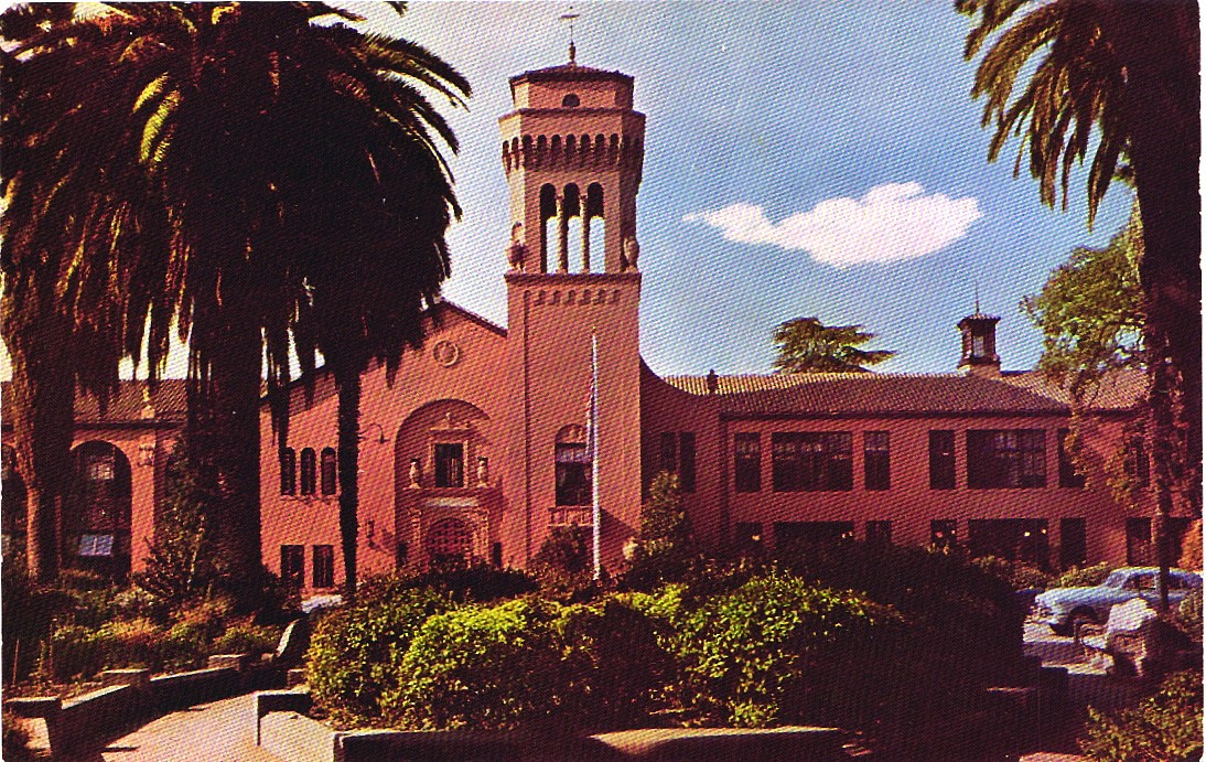SEQUOIA UNION HIGH SCHOOL redwood city ca antique postcard california