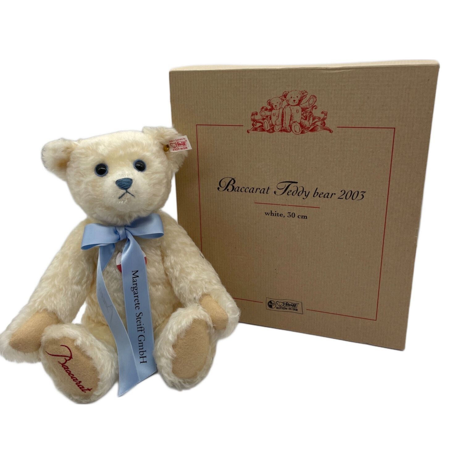 Steiff Baccarat Teddy Bear 2003 White Model  limited of 1000 30cm
