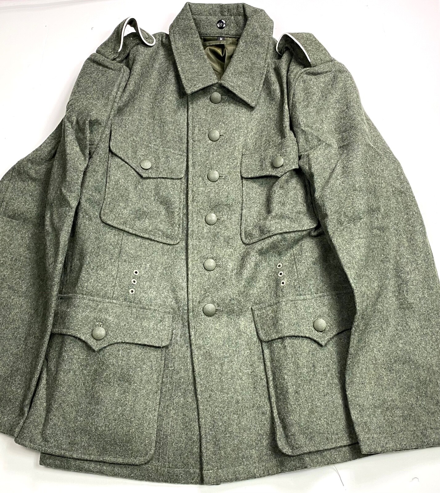 WWII GERMAN M1942 M42 WOOL COMBAT FIELD GREY TUNIC-MEDIUM WWII GERMAN M1942 M42 WOOL COMBAT FIELD GREY TUNIC-MEDIUM
