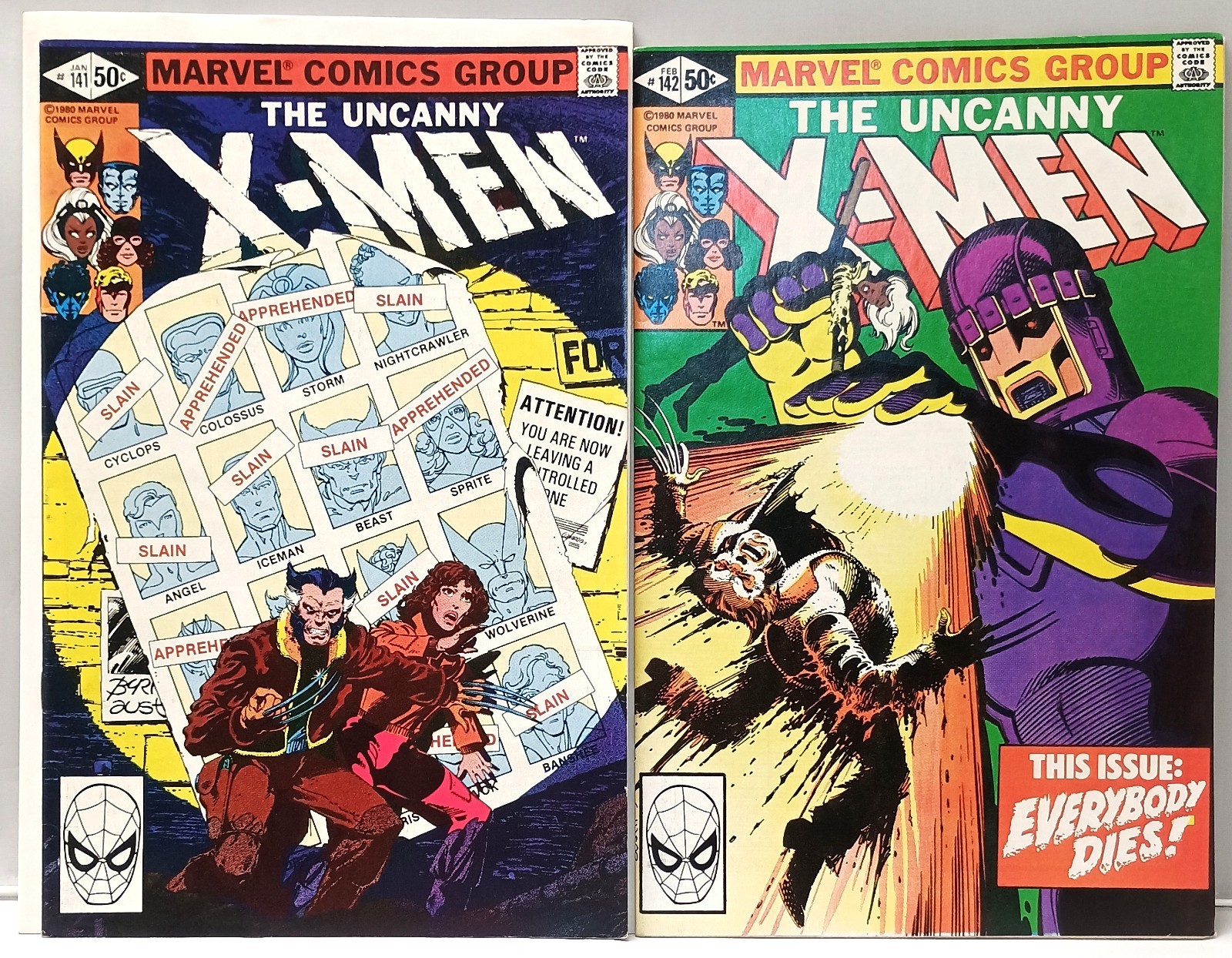Vintage comic UNCANNY X-MEN #141/142 Days of Future Past 1981 Marvel 8.0/9 Byrne