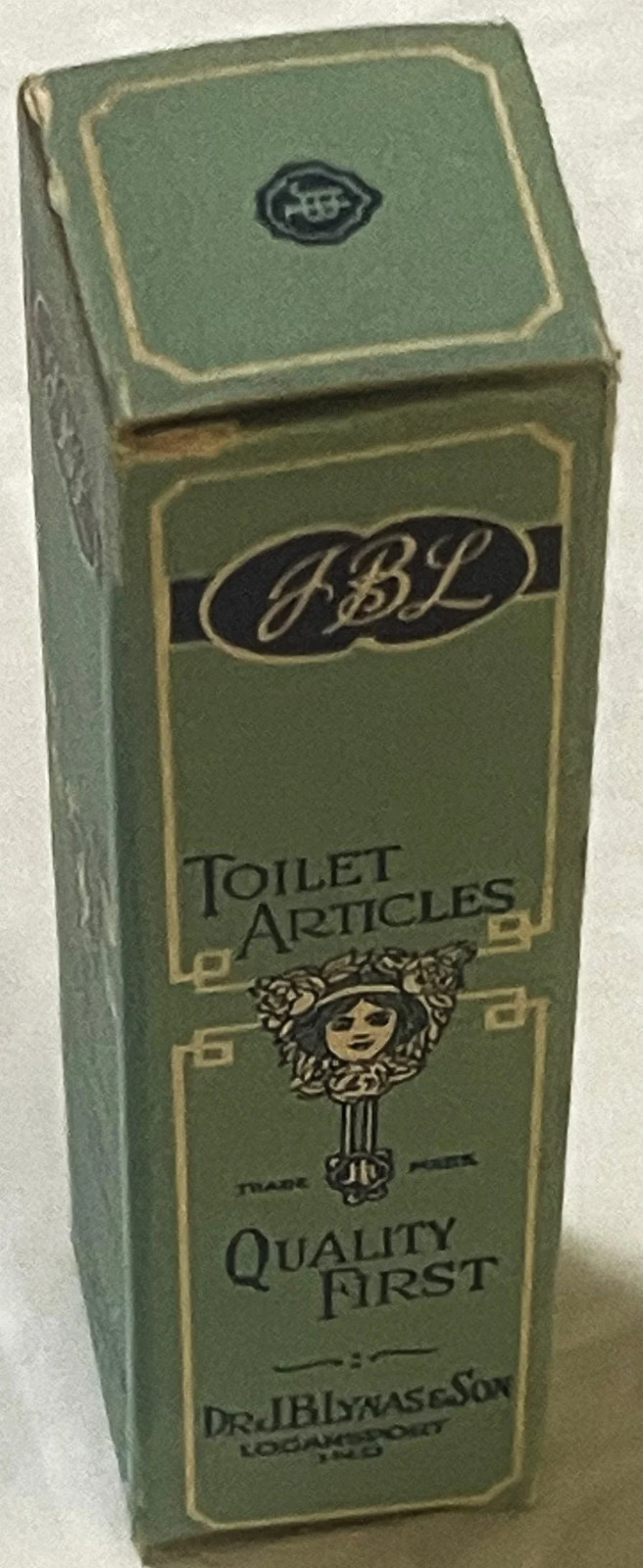 Antique JBL Toilet Articles Box 🧴 Dr. J.B. Lynas & Son Logansport Indiana