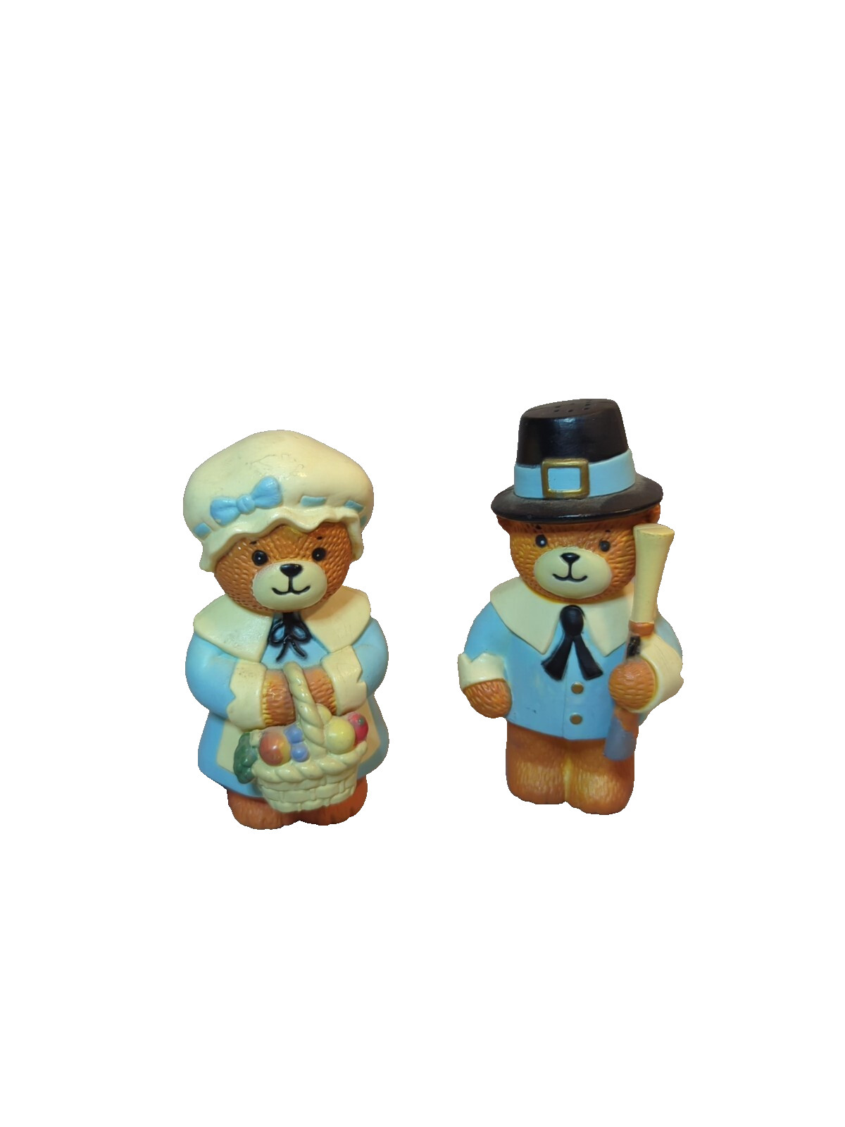 Vintage Enesco Lucy & me Thanksgiving pilgrim bear salt pepper shaker set Vintage Enesco Lucy & me Thanksgiving pilgrim bear salt pepper shaker set