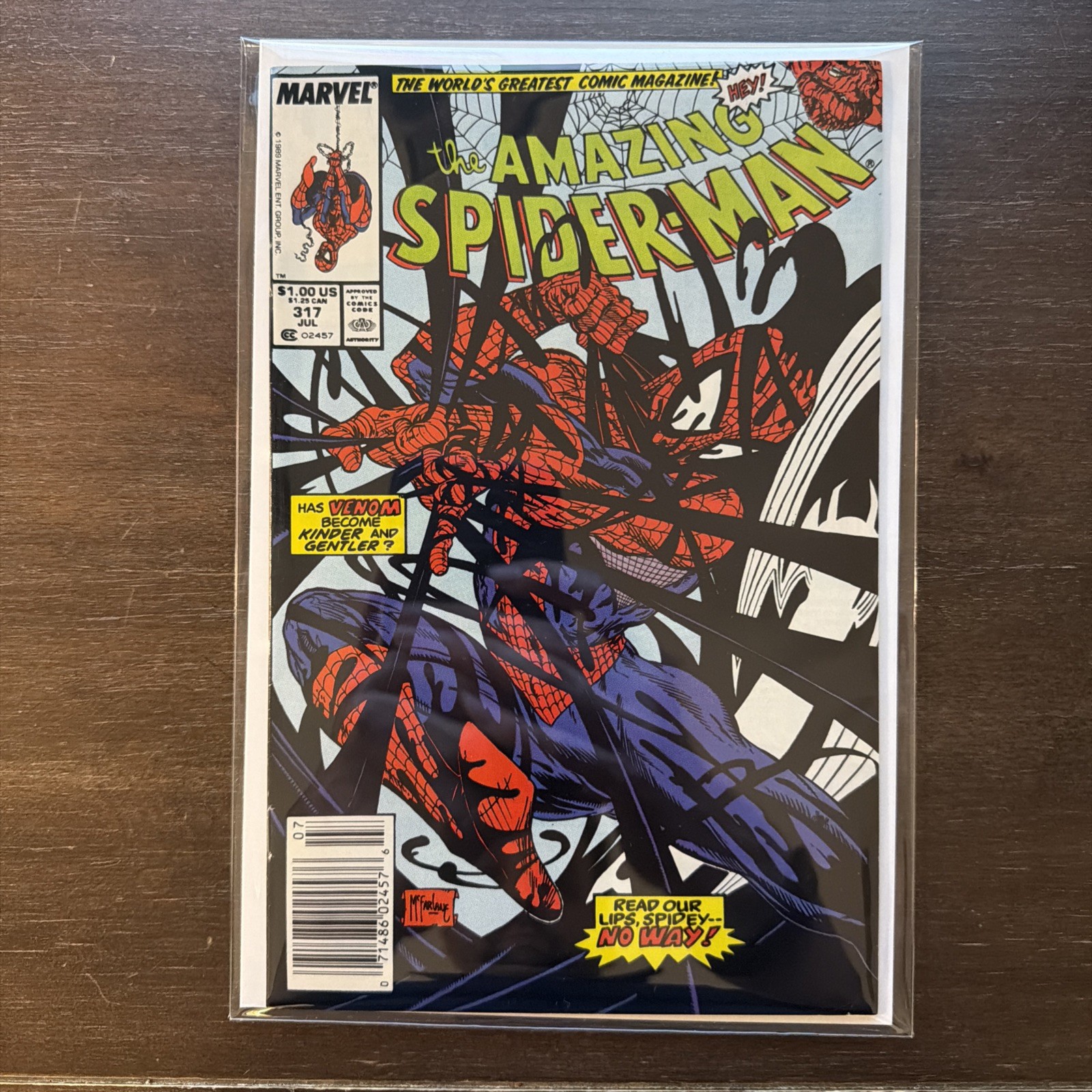 Amazing Spider-Man #317 Venom, Newsstand Marvel 1989 Todd McFarlane Amazing Spider-Man #317 Venom, Newsstand Marvel 1989 Todd McFarlane