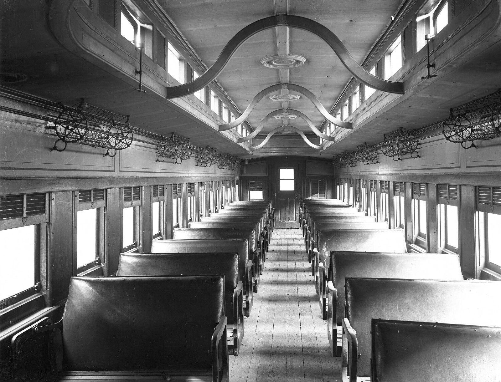 Interior of One of the First Passenger Cars on the Milwaukee Road 5 x 7 Photo