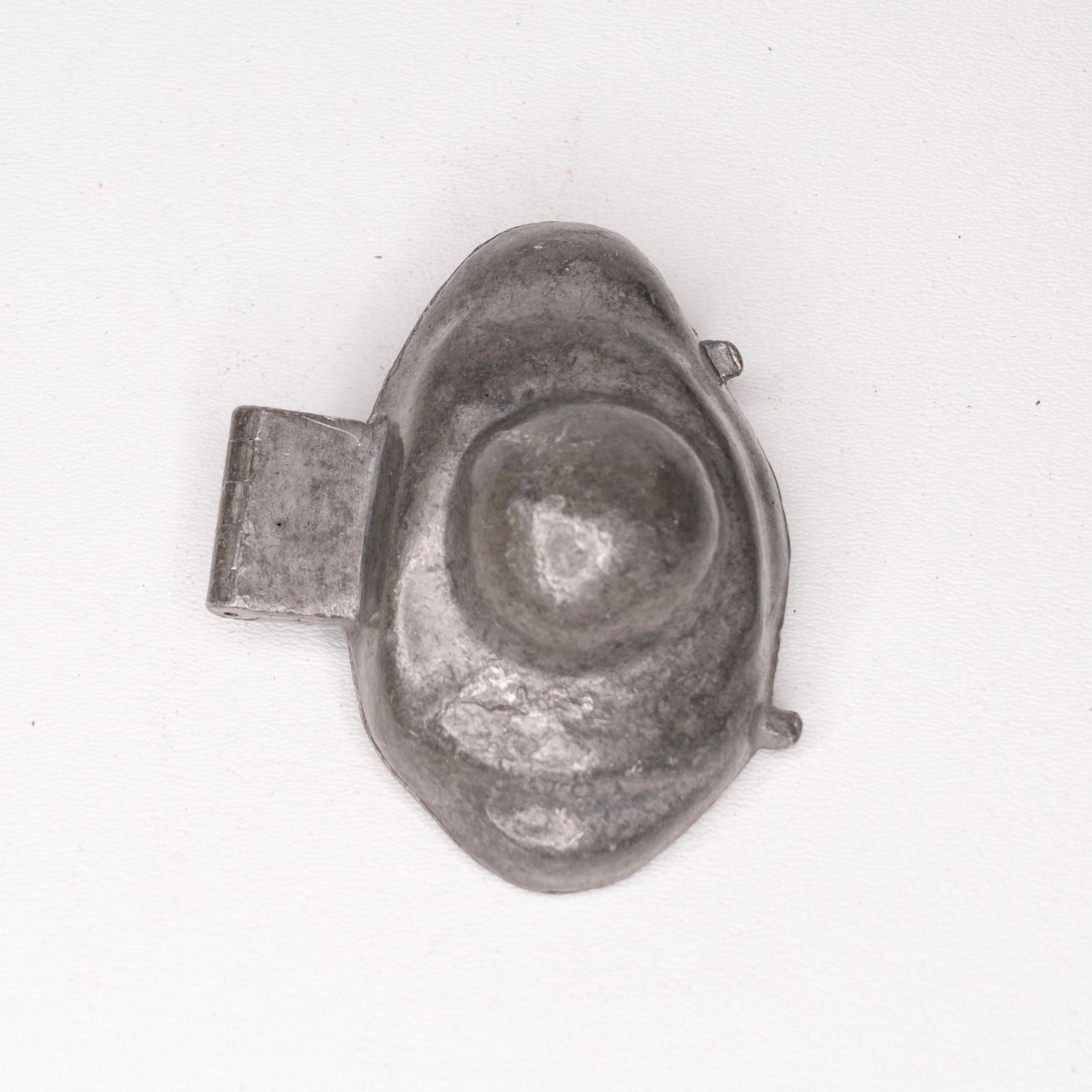 Antique Pewter Ice Cream Mold in the shape of a Fried Egg