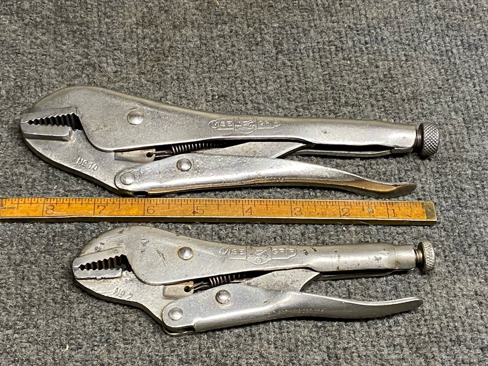 Vintage Petersen Dewitt USA Vise Grips Single Lever No. 10 And 7”