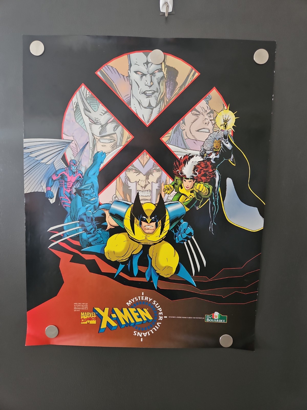 Rare Chef Boyardee 1995 Poster Marvel X-Men Vintage 22”x17 Rare Chef Boyardee 1995 Poster Marvel X-Men Vintage 22”x17