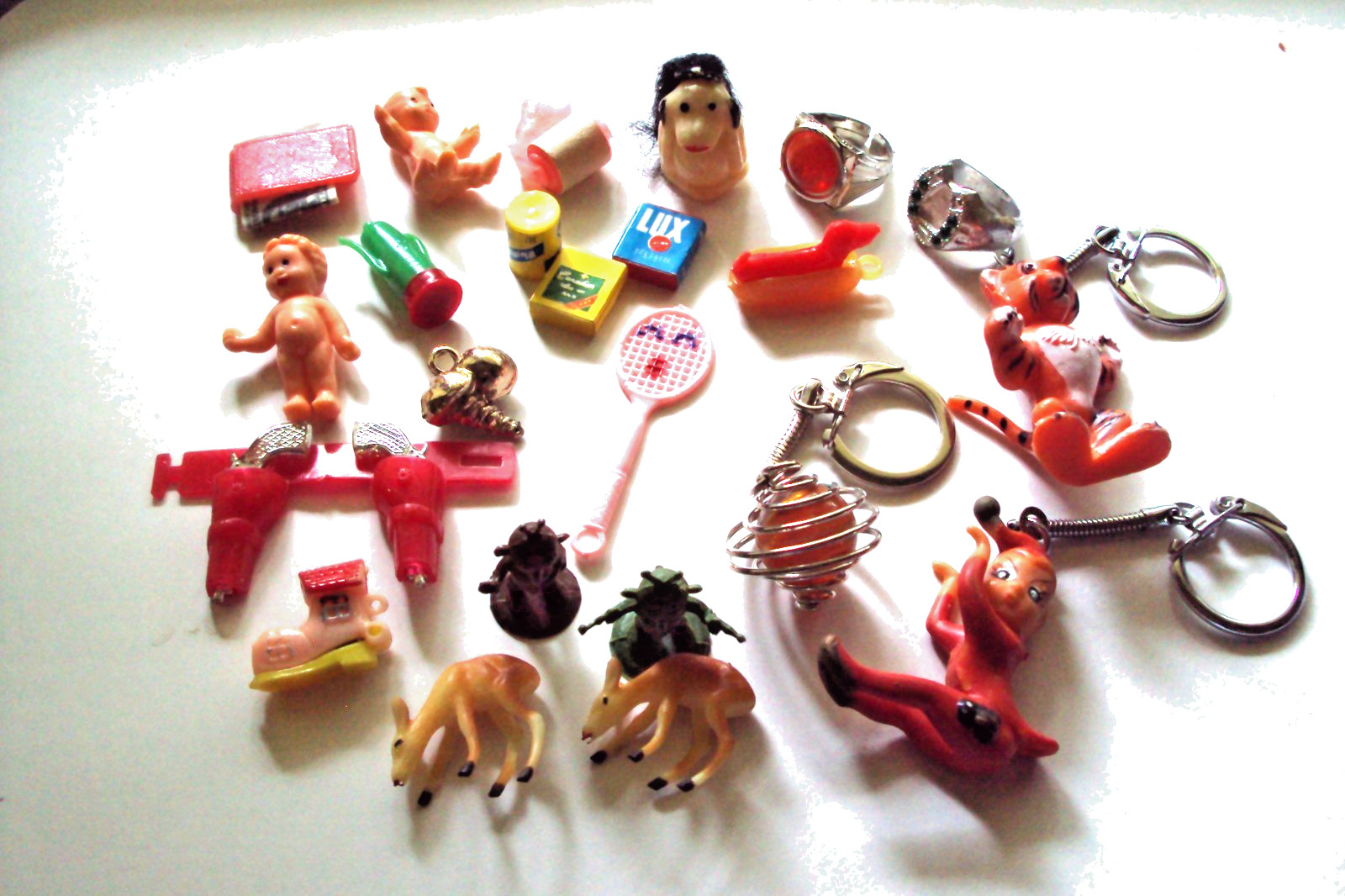 Vtg Gumball Charm Cracker Jack 60's  LOT Vending machine Prizes toys Trinkets