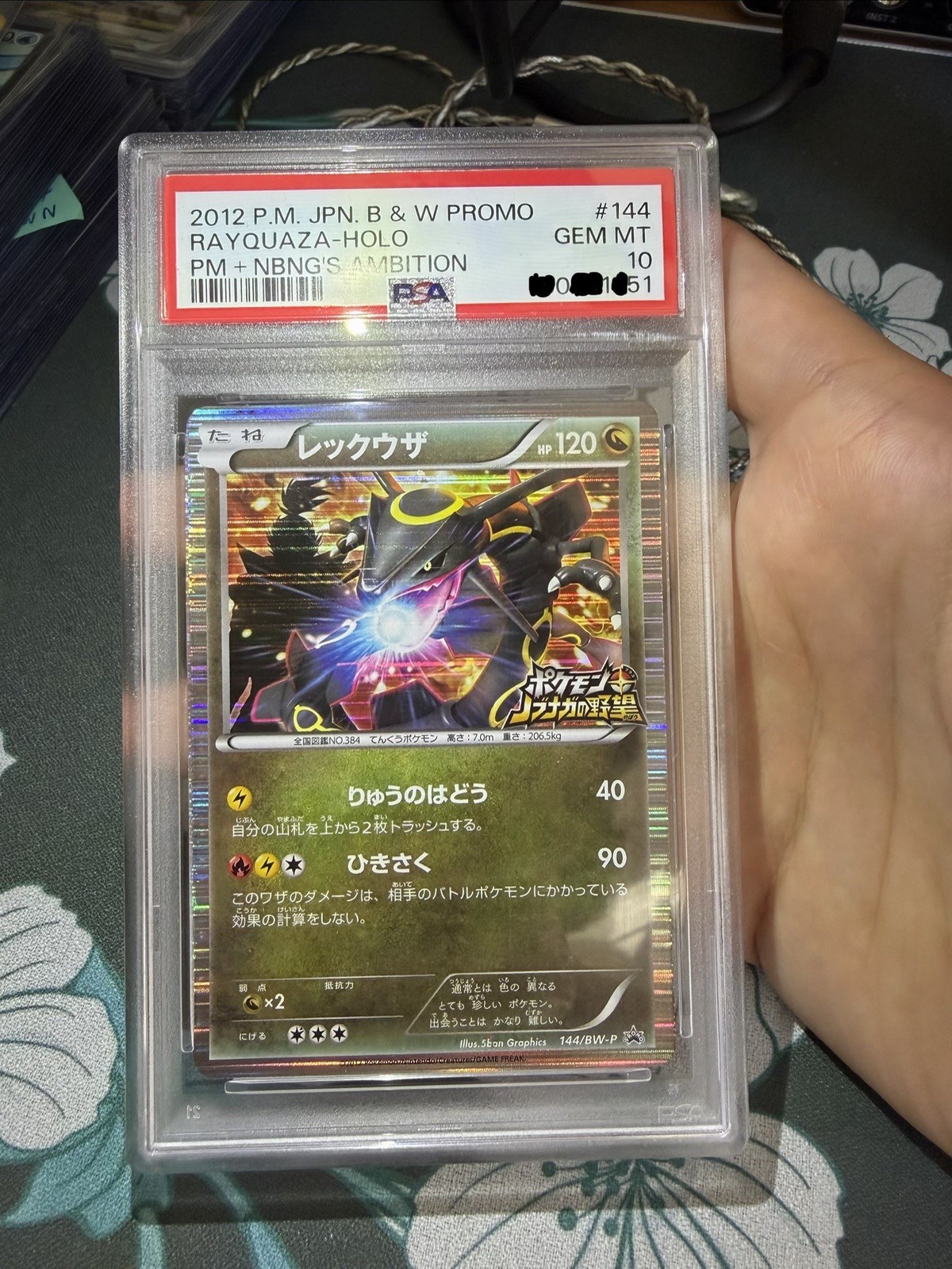 RAYQUAZA HOLO PSA 10 #144/BW-P - 2012 POKEMON JAPANESE - B&W PROMO RAYQUAZA HOLO PSA 10 #144/BW-P - 2012 POKEMON JAPANESE - B&W PROMO