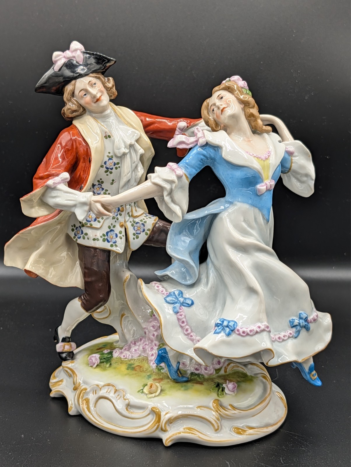 Large Antique German Scheibe Alsbach The Dancers Porcelain Figurine  8