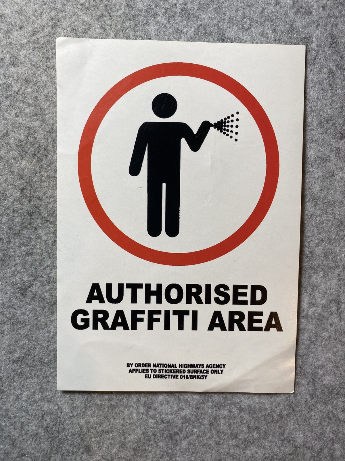 Original Banksy sticker 2004 - Authorised Graffiti Area