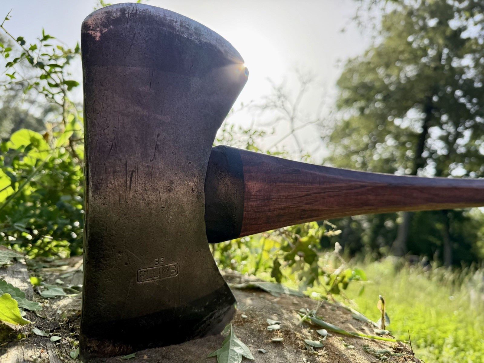 Vintage Plumb 3 1/2lb Double Bit Axe Fully Hung, 36” Octagon Cut Hickory Handle Vintage Plumb 3 1/2lb Double Bit Axe Fully Hung, 36” Octagon Cut Hickory Handle