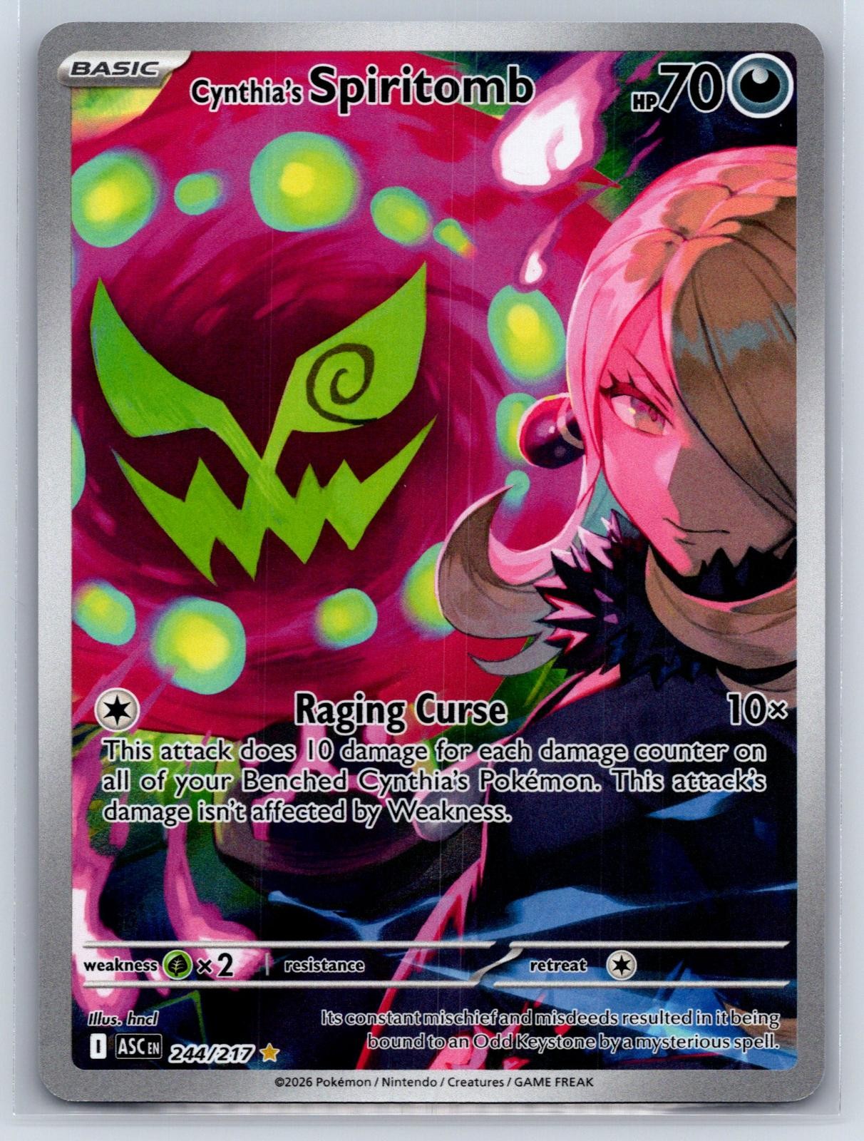 CYNTHIA\'S SPIRITOMB 244/217 ILLUSTRATION RARE ASCENDED HEROES POKEMON HOLO NM/M