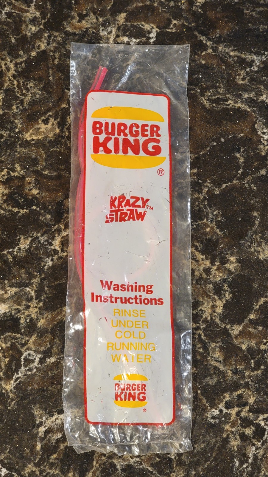 Vintage 1980's Burger King Krazy Straw - SEALED - RARE Drinking Straw NOS Vintage 1980's Burger King Krazy Straw - SEALED - RARE Drinking Straw NOS