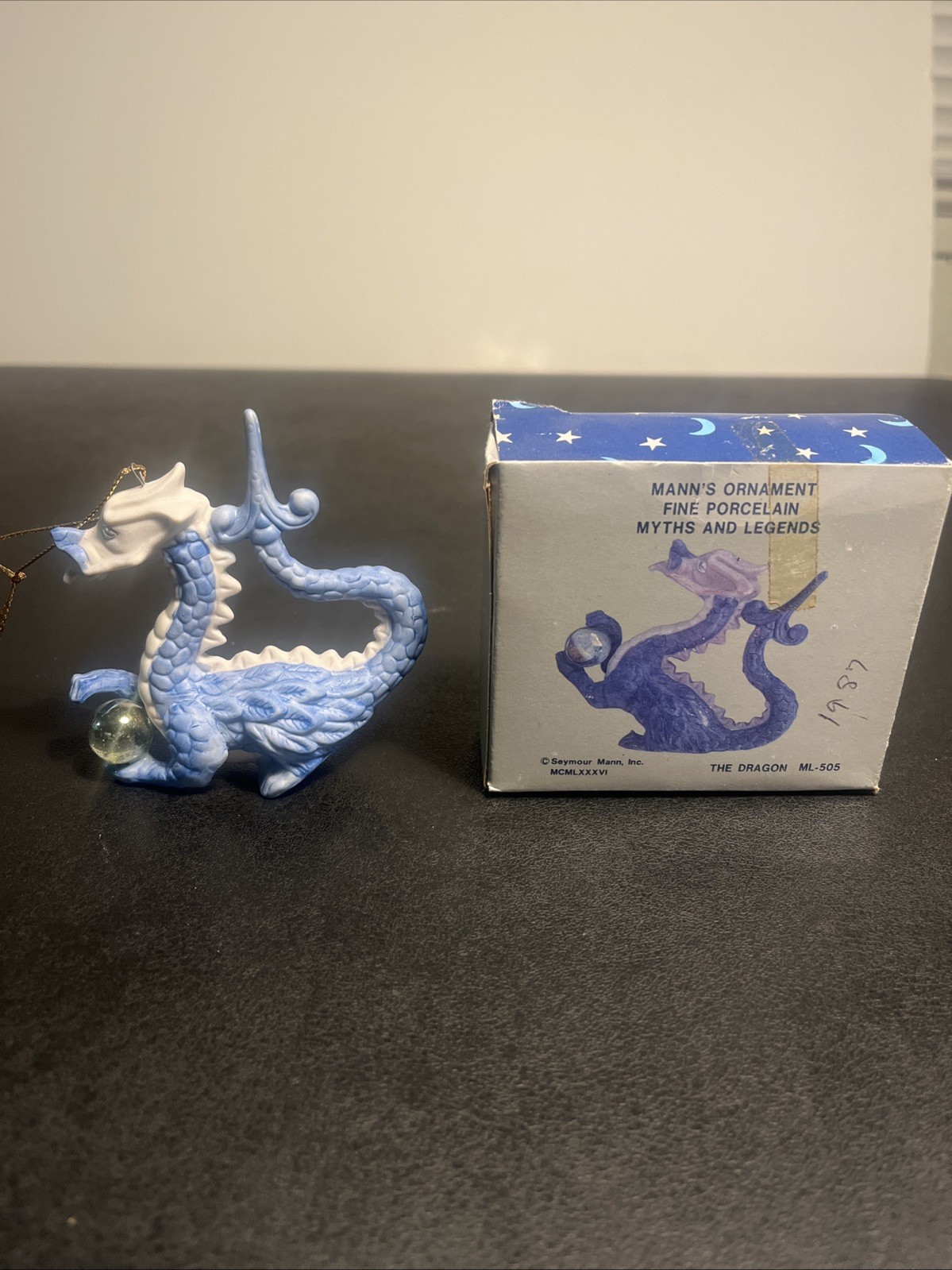 SEYMOUR MANN 1986 Dragon Ornament ML-505 Vintage 3”x3”