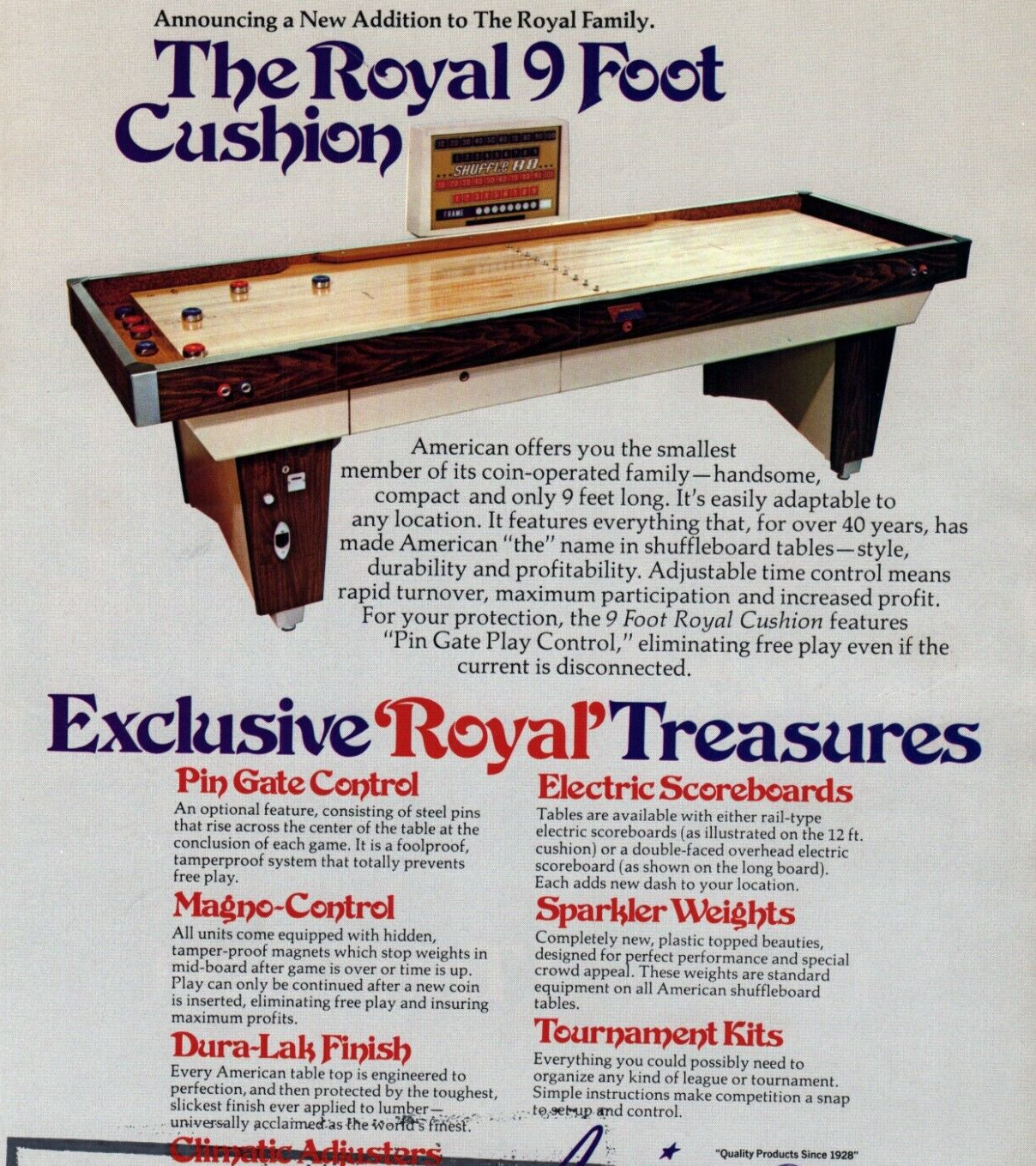 Rare American Shuffleboard Royal Sales Fold-Out Flyer Ad 8x11 Original c1970s Rare American Shuffleboard Royal Sales Fold-Out Flyer Ad 8x11 Original c1970s