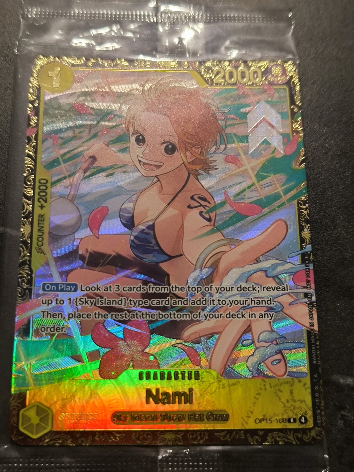 Bandai One Piece Card Game Nami OP15-108 EN Championship 26-27 Sealed