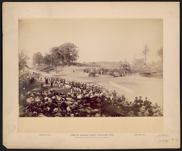 Photo:New York City Grant Tomb Riverside Park 1885 Military Funeral Crowd