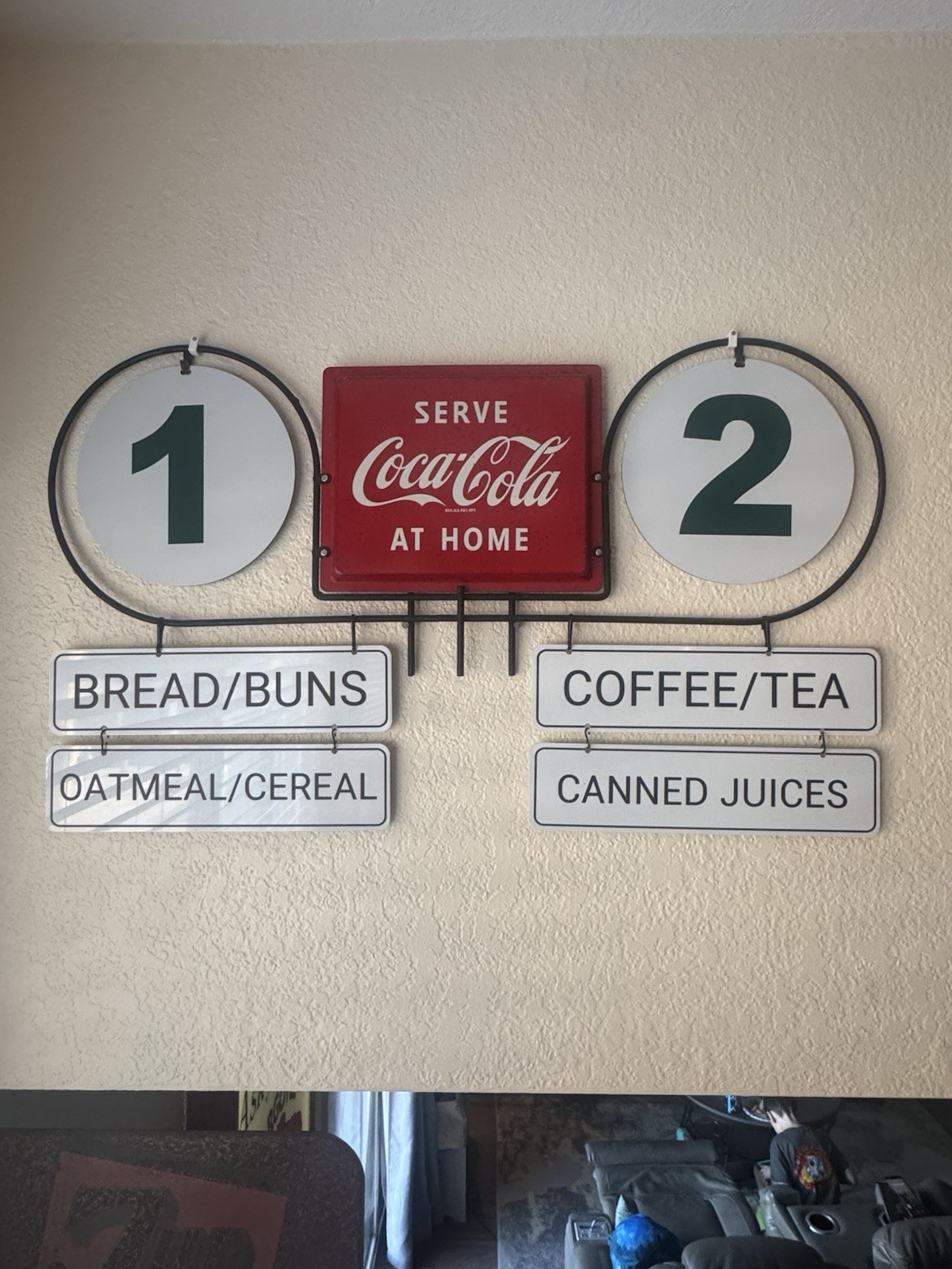 Rare 1940's Coca Cola Grocery Store Isle Tin Sign Custom Food Signs Rare 1940's Coca Cola Grocery Store Isle Tin Sign Custom Food Signs