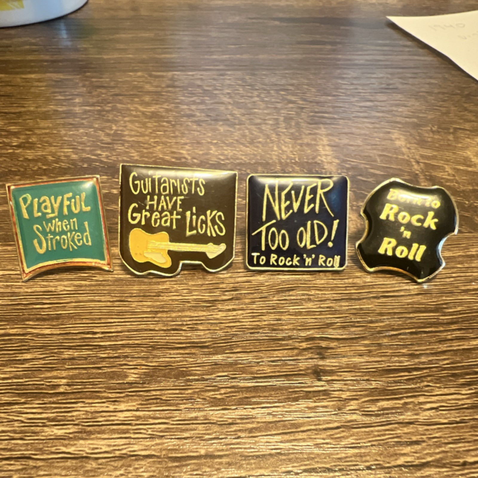 Vintage 1986 to 1987 AGB enamel pins rock ‘n’ roll excellent  condition
