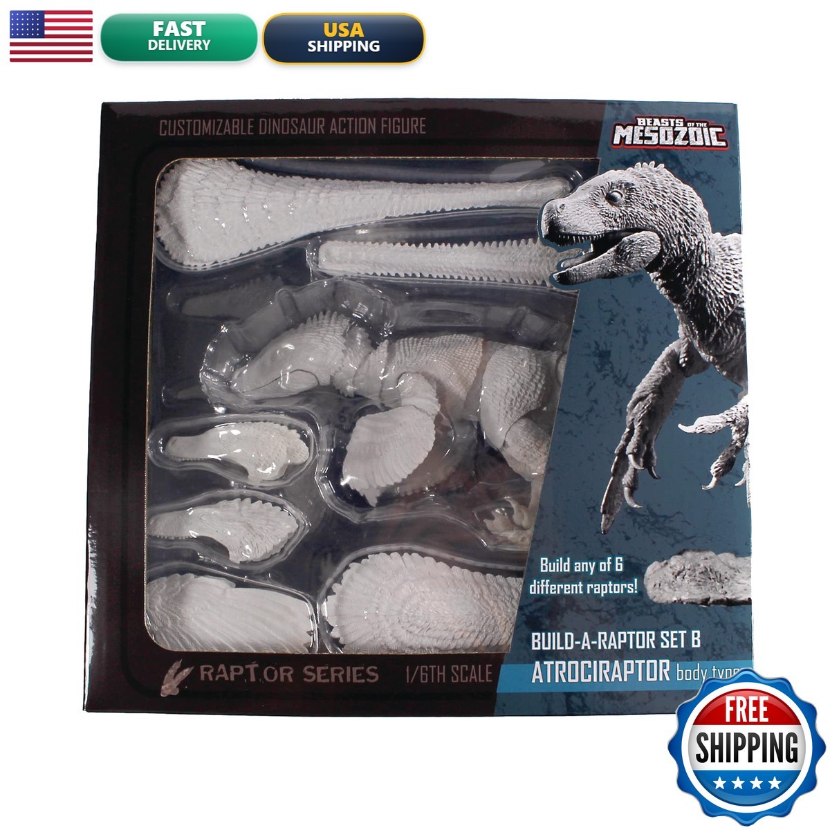 Creative Beast Studios Beasts of Mesozoic Velociraptor Build-a-Raptor 1:18 Creative Beast Studios Beasts of Mesozoic Velociraptor Build-a-Raptor 1:18