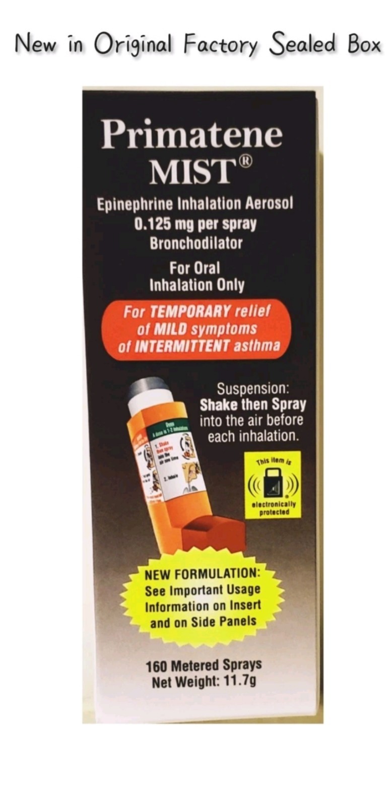 Primatene Mist Epinephrine Inhalation Bronchial Inhaler Full Sz New Original Box