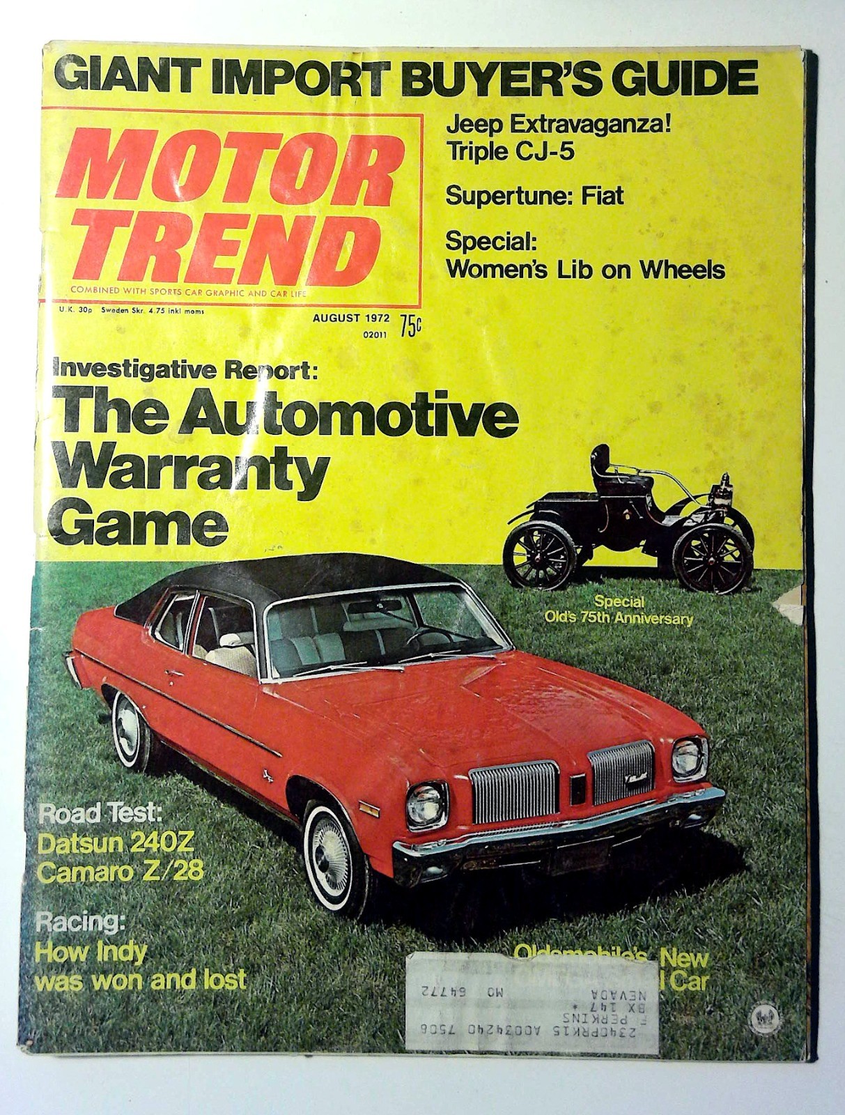 Motor Trend Vintage 1972 Car Magazine Vol. 24 No. 8 August Illustrated Motor Trend Vintage 1972 Car Magazine Vol. 24 No. 8 August Illustrated