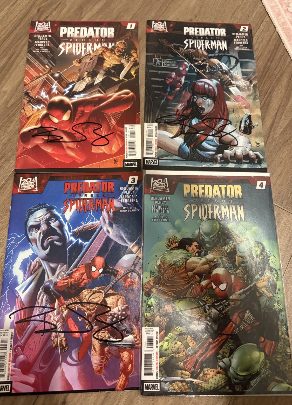 Predator Versus Spider-Man #1-4 Complete Run Signed by Ben Percy