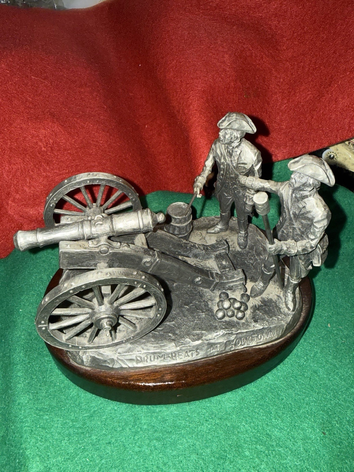 Vtg 1974 Hudson Pewter Philip Kraczkowski Drum Beats at Yorktown Sculpture B518