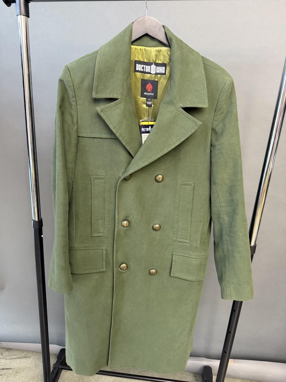 Abbyshot Dr Doctor Who Eleventh Green Trench Coat M 11th Prop Costume Jacket Abbyshot Dr Doctor Who Eleventh Green Trench Coat M 11th Prop Costume Jacket