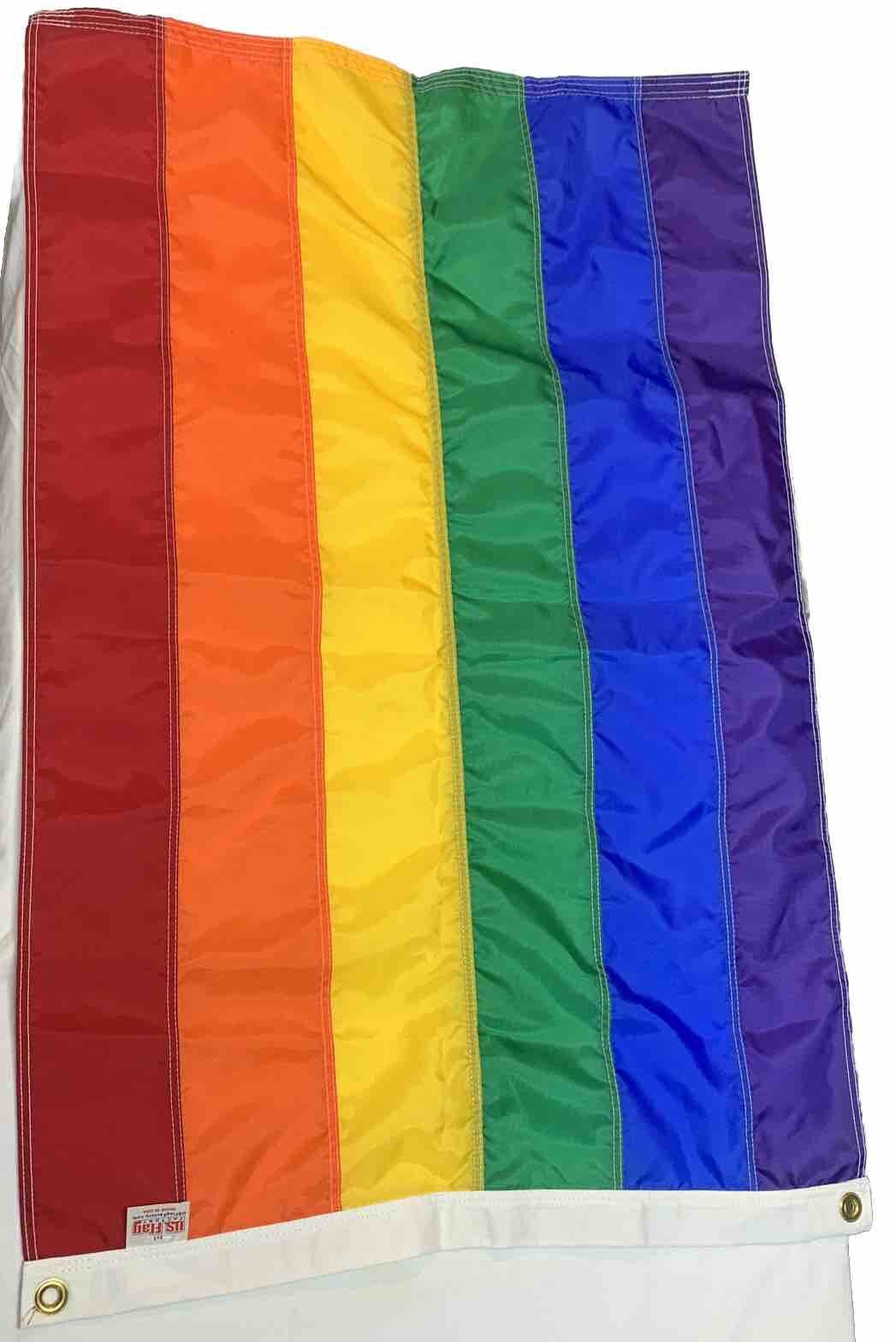2x3 FT Rainbow Flag (Sleeved, Individually Sewn Stripes) - Outdoor Nylon 2x3 FT Rainbow Flag (Sleeved, Individually Sewn Stripes) - Outdoor Nylon