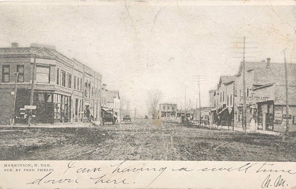 1907 Picture Postcard - Street View Of Hankinson, North Dakota ~ #-7884 1907 Picture Postcard - Street View Of Hankinson, North Dakota ~ #-7884