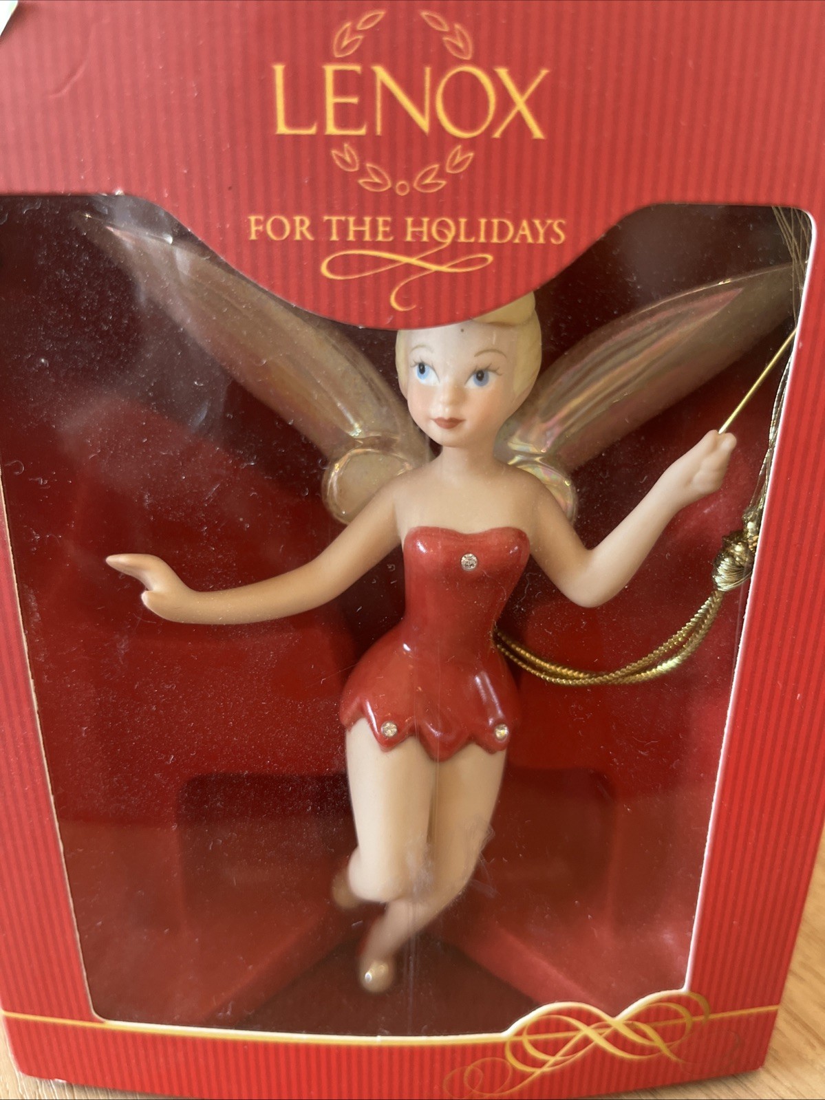 Lenox Tinkerbell Just A Little Pixie Dust Ornament Red Dress 2009 Disney Fairy Lenox Tinkerbell Just A Little Pixie Dust Ornament Red Dress 2009 Disney Fairy