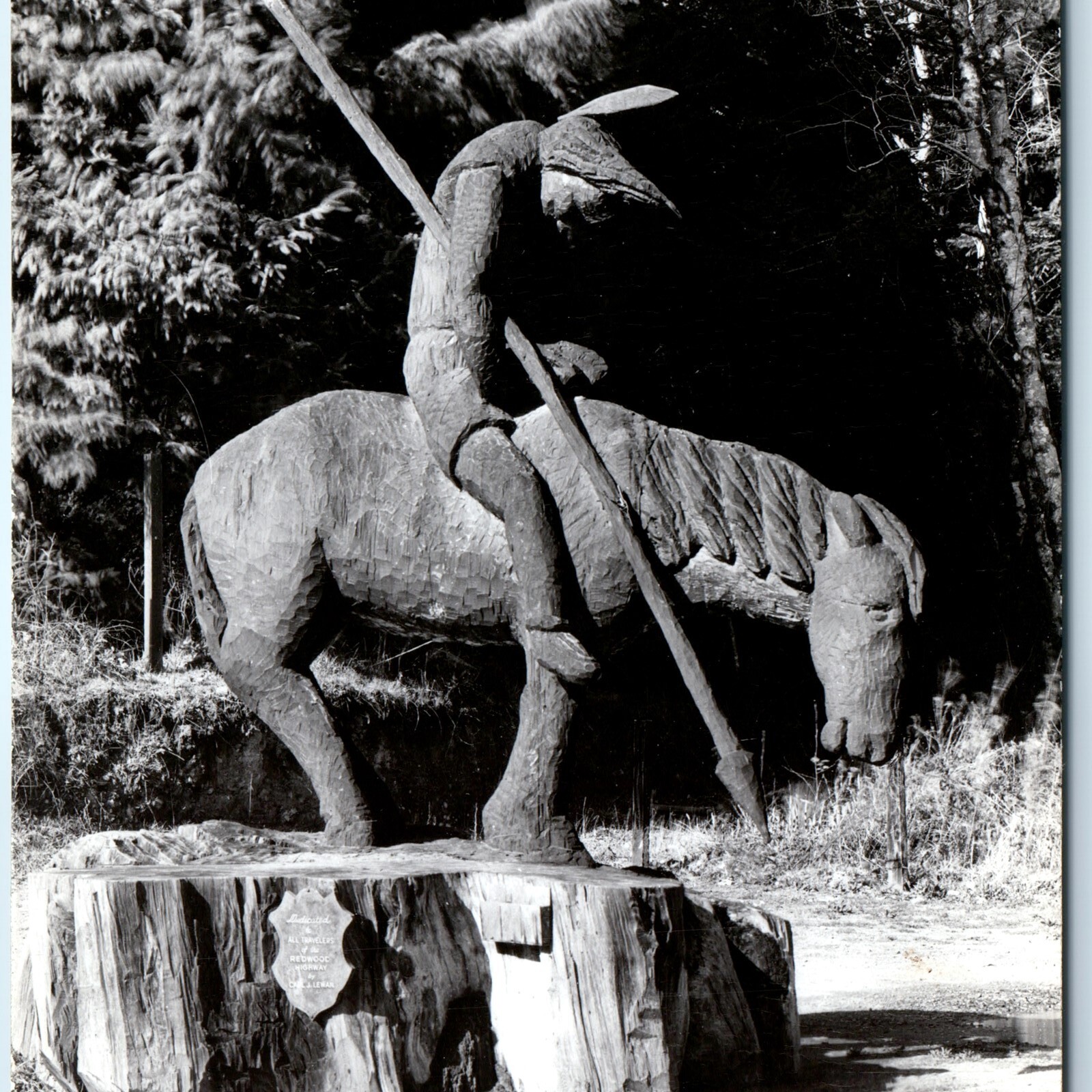 c1940s Klamath, CA End of the Trail RPPC Carved Redwood Trees of Mystery Park PC c1940s Klamath, CA End of the Trail RPPC Carved Redwood Trees of Mystery Park PC