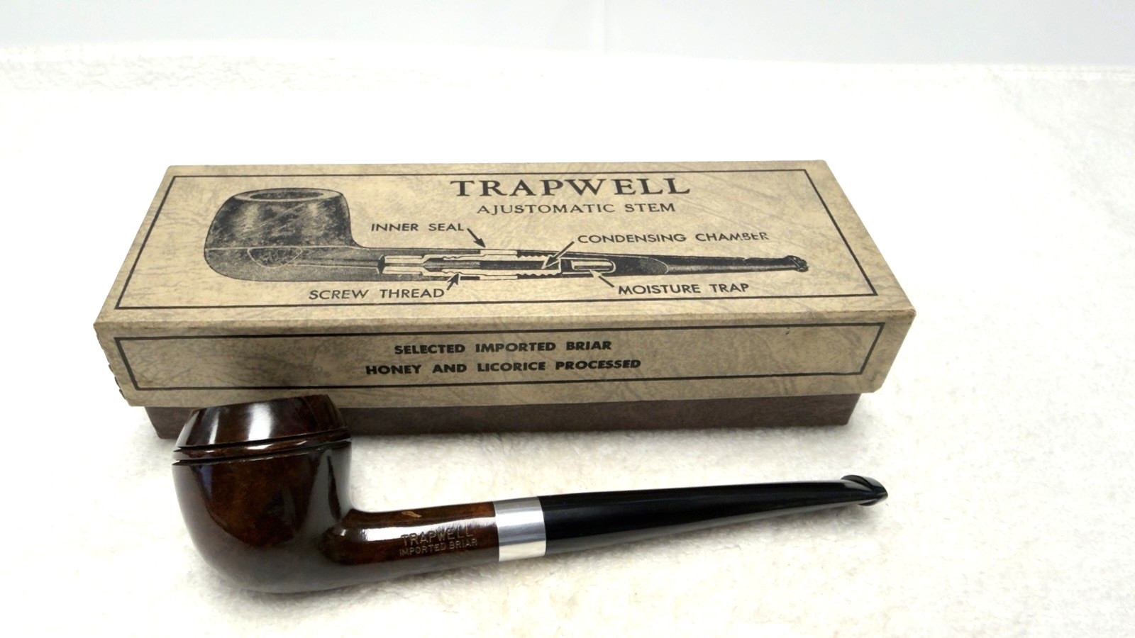 TRAPWELL Vintage Smooth Rhodesian Ajustomatic- New in Box by Sparta Pipes Inc.
