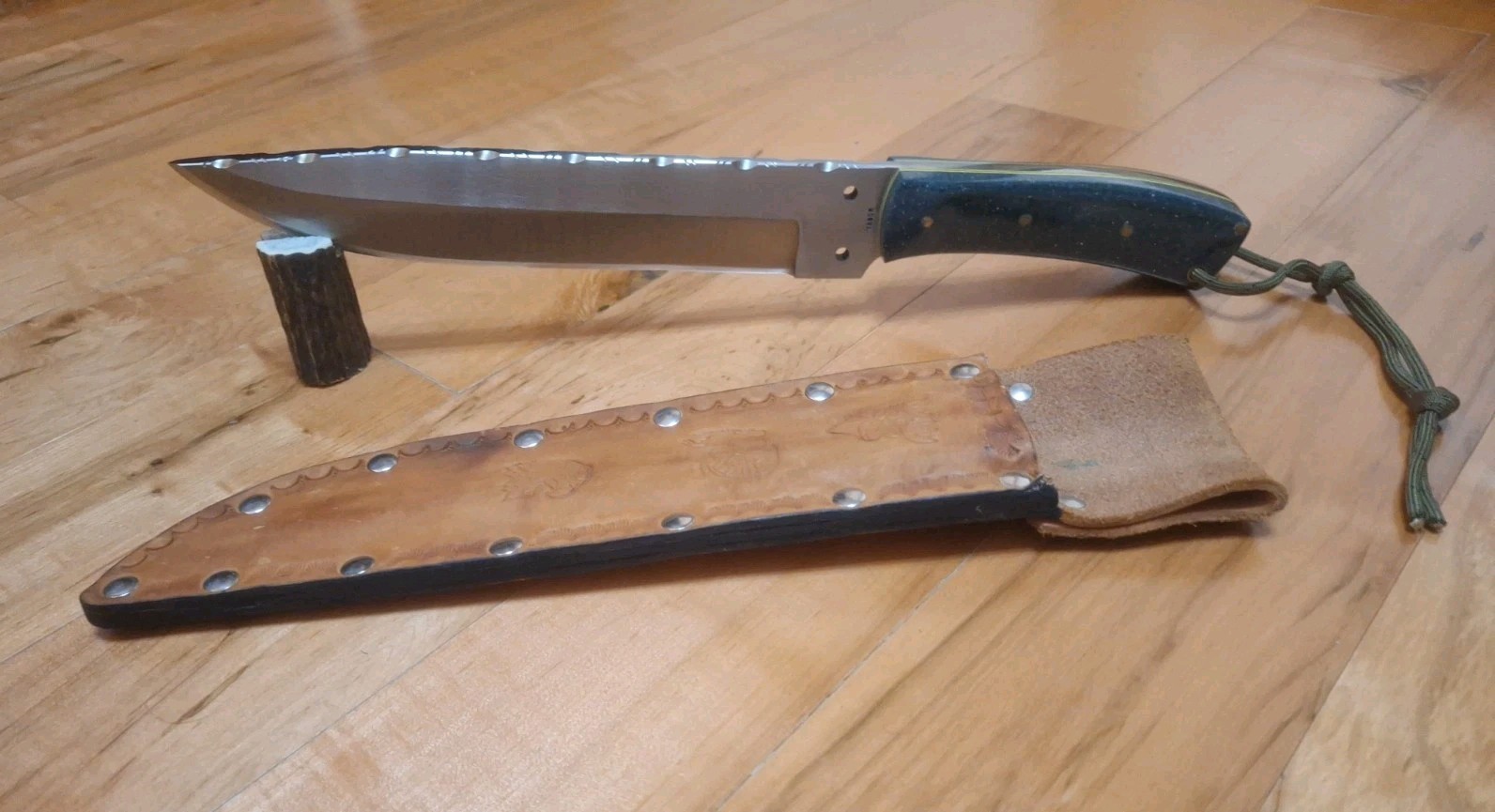 TABOR, RALEIGH LARGE CUSTOM MADE CAMP HUNTER KNIFE, SHEATH EXCELLENT COND TABOR, RALEIGH LARGE CUSTOM MADE CAMP HUNTER KNIFE, SHEATH EXCELLENT COND