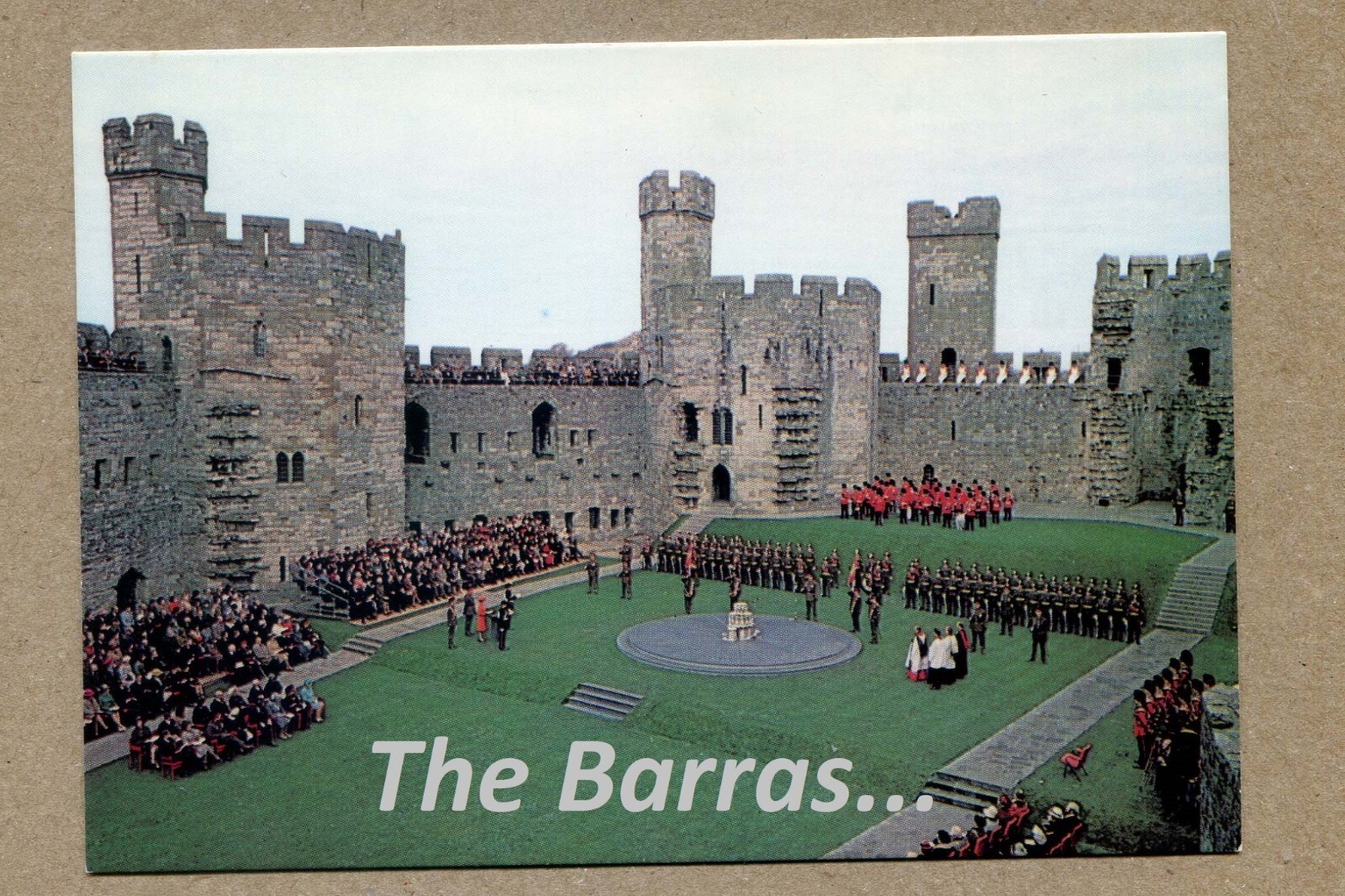 CAERNARTON CASTLE Presentation of colours by Her Majesty The Queen 1975 POSTCARD