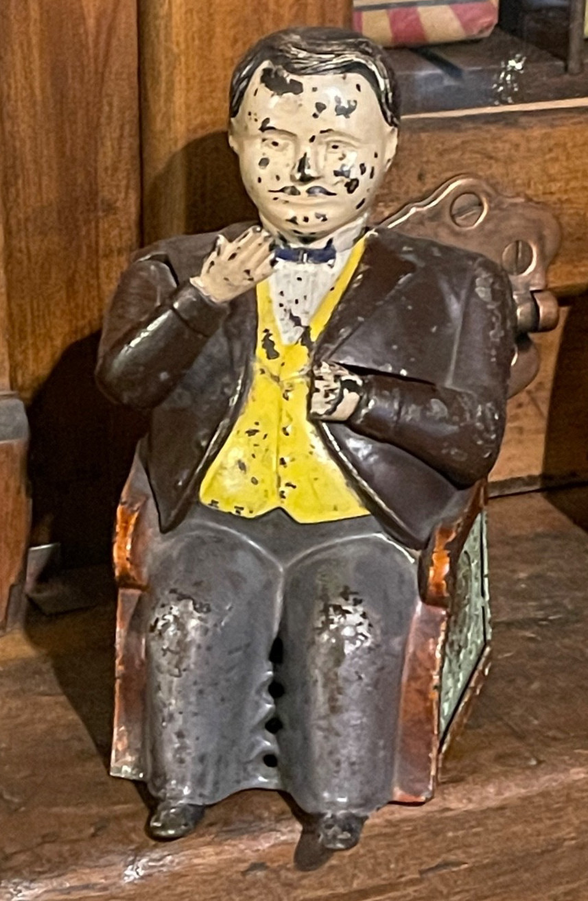 Antique J. & E. Stevens Tammany Hall Boss Tweed Cast Iron Mechanical Bank 1873