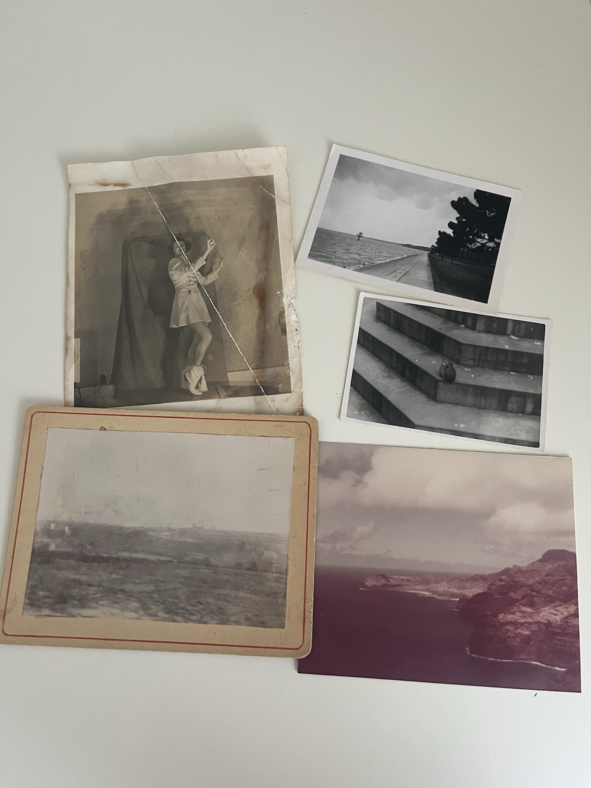 Lot of 5 Vintage Photographs from Paris & NYC Landscape Travel Portrait